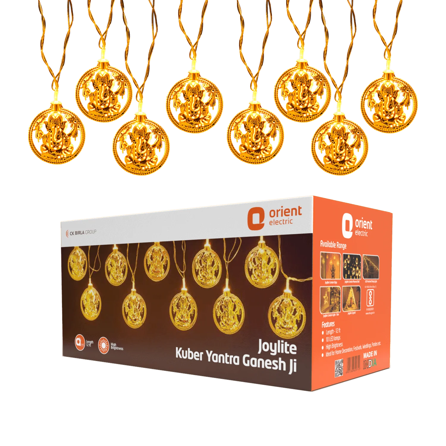 Orient Joylite Kuber Yantra Ganesh Ji Curtain Light · Warm White
