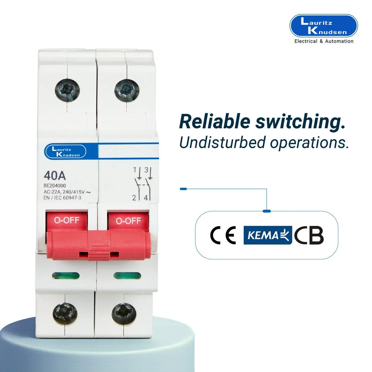 Lauritz Knudsen Isolator · 2P (DP) · 40 A · 240 V AC