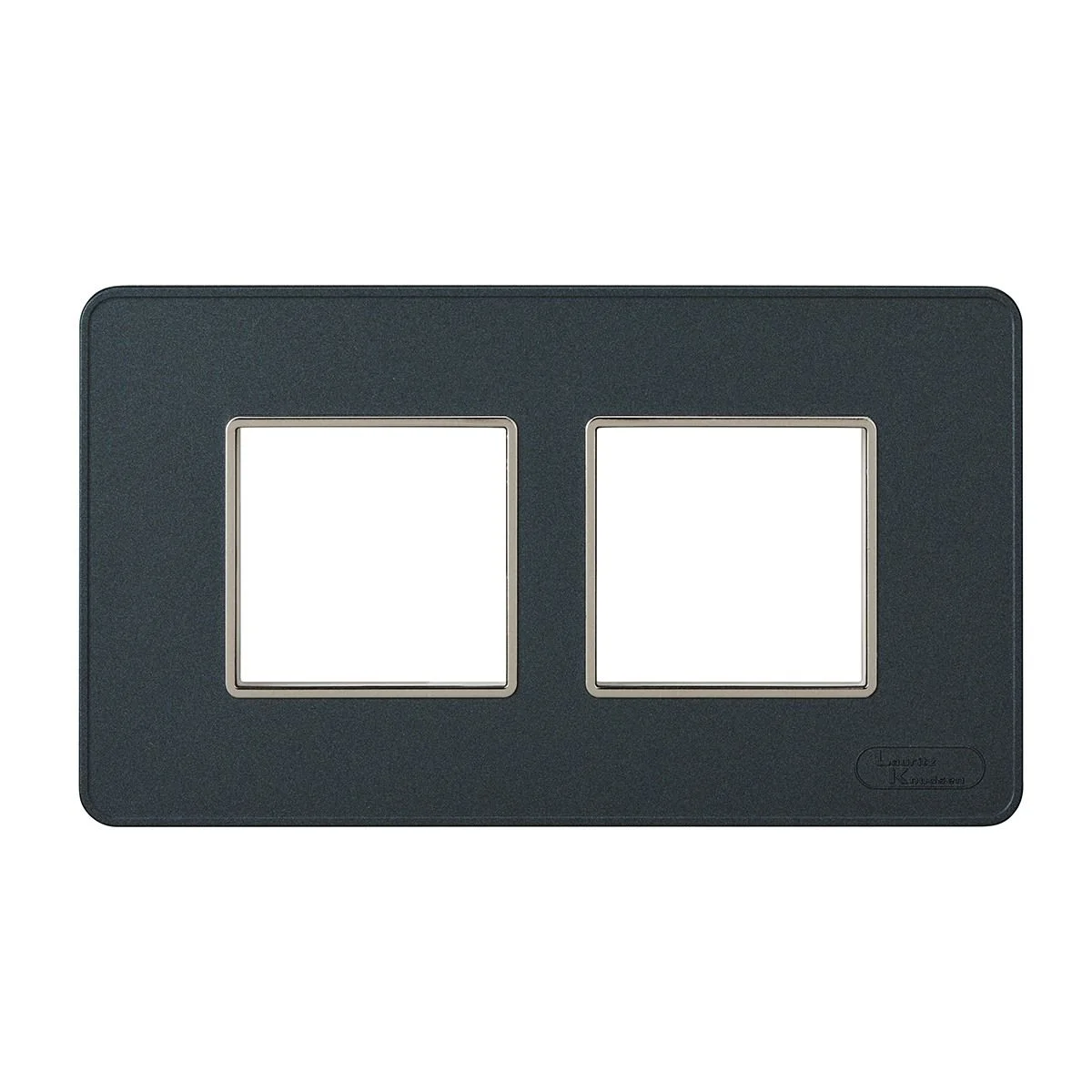 Lauritz Knudsen enGem Cover Plate · 4 M · with Chrome Bezel Finish · Stone Grey