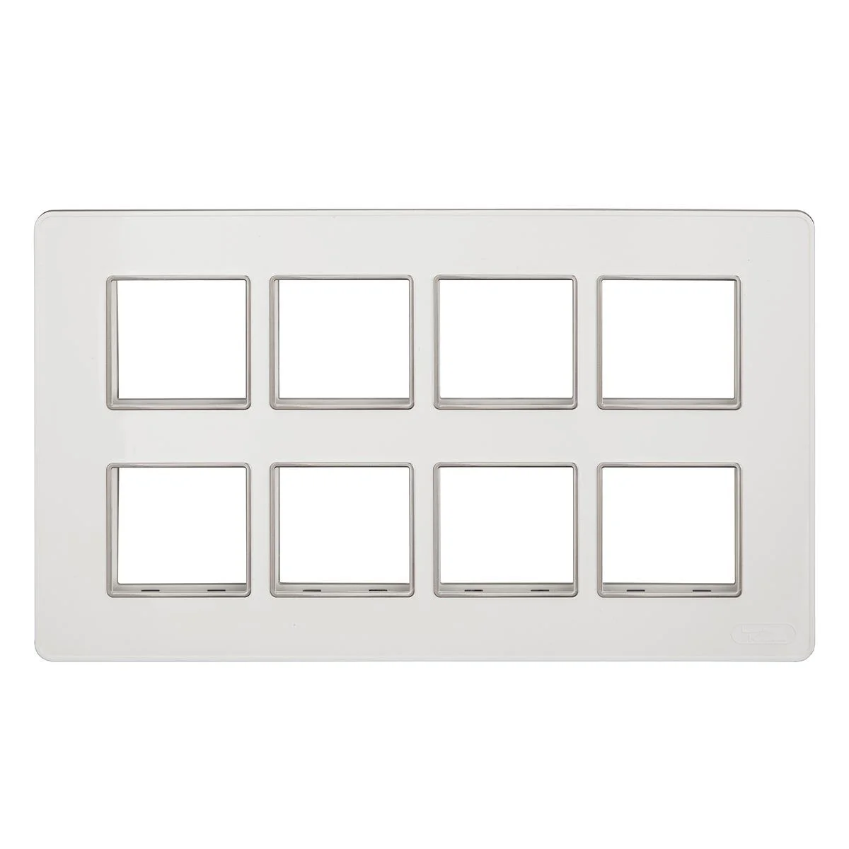 Lauritz Knudsen enGem Cover Plate · 16 M · with Chrome Bezel Finish · White