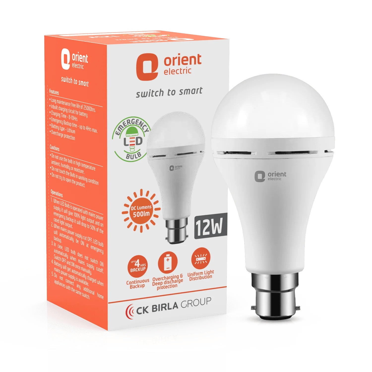 Orient Emergency LED Bulb · 12 W · Cool White