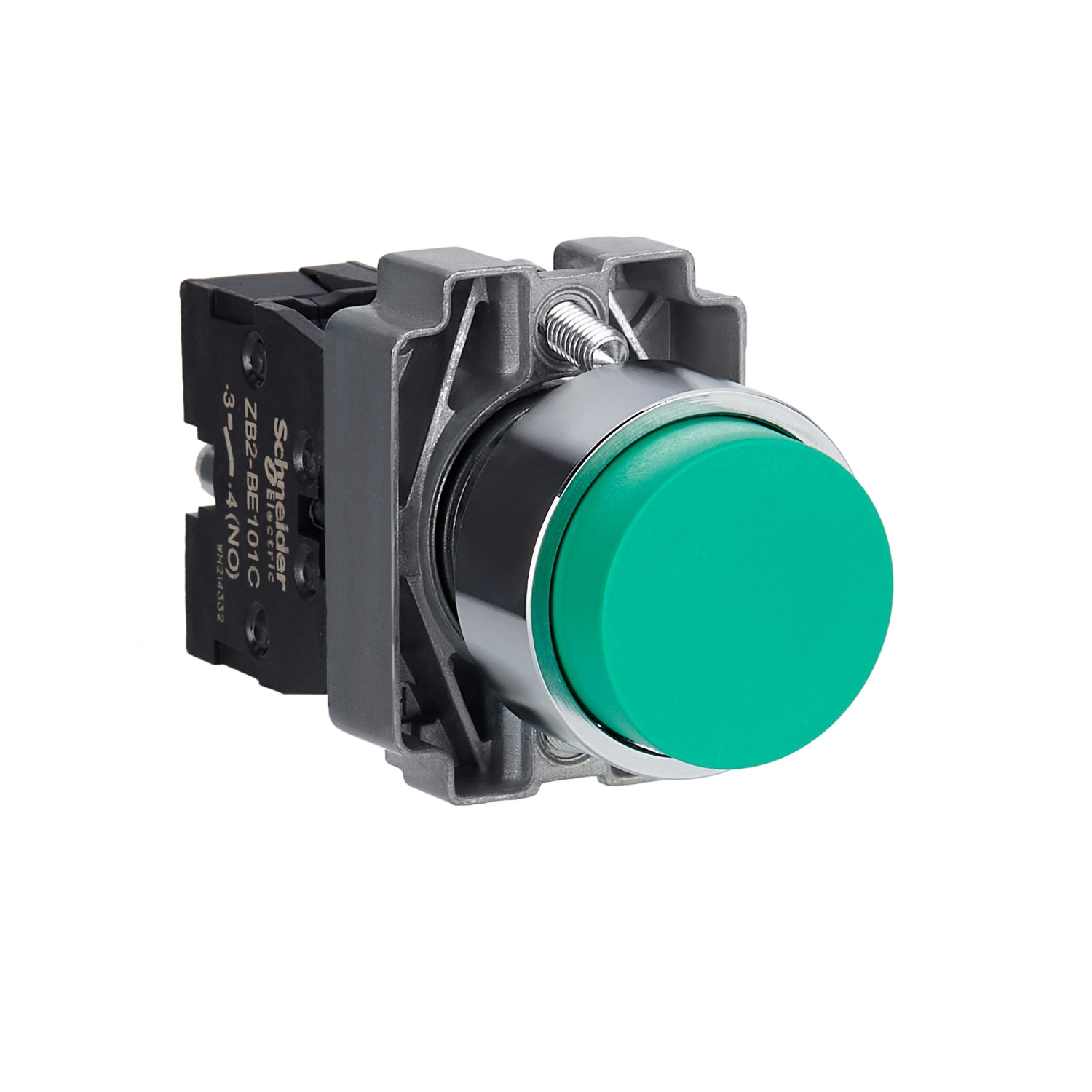 Schneider Harmony XB2 Push Button · 22 mm · 1 NO · Green · IP65 · XB2BL31C