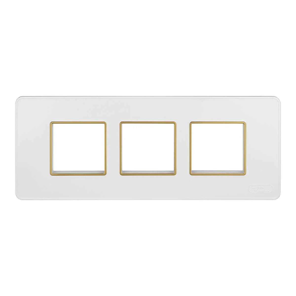 Lauritz Knudsen enGem Cover Plate · 6 M · with Golden Bezel Finish · White