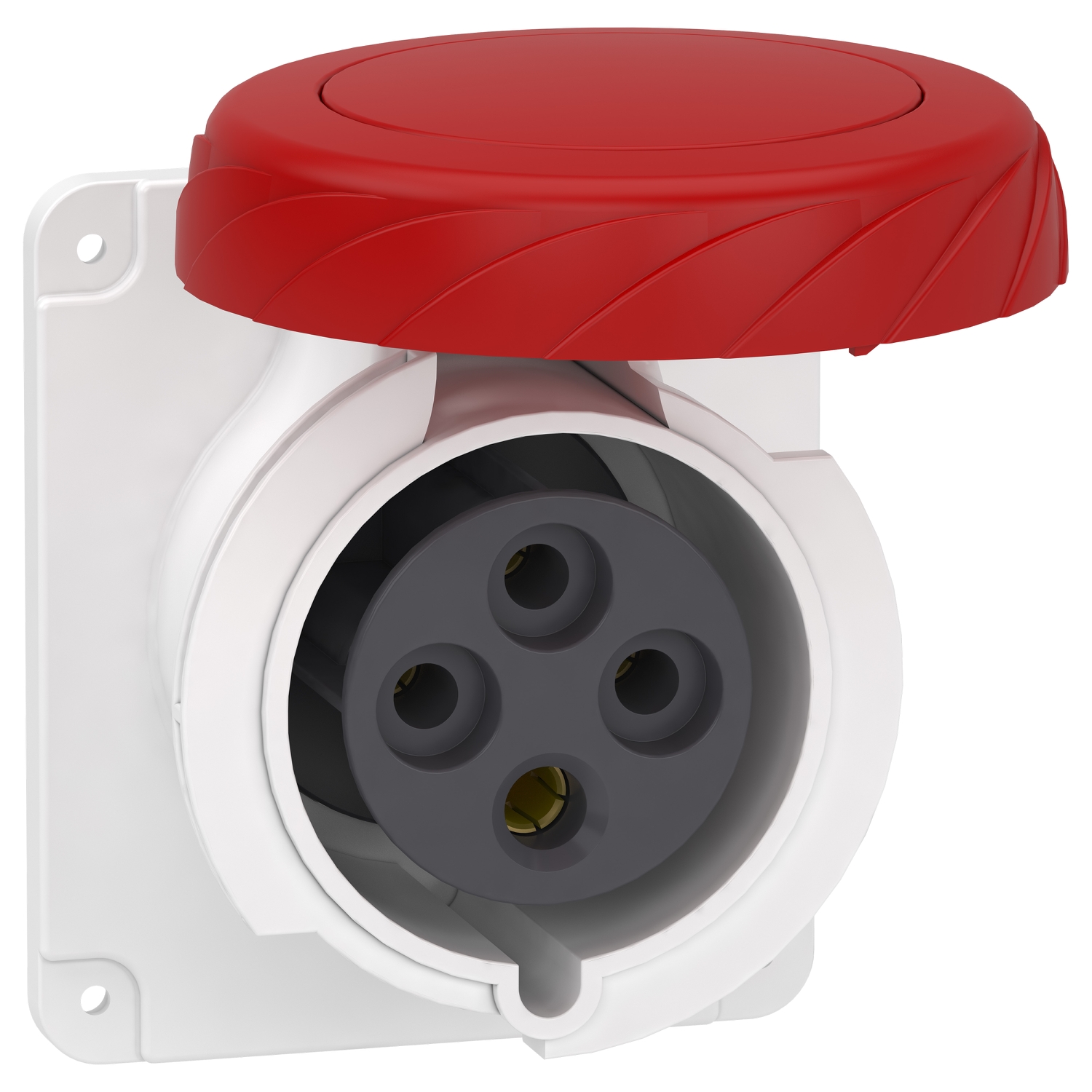 Schneider Mureva Industrial Socket · 32 A · 3P+E · 380 to 415 V · IP67 · Grey (RAL 7035) · PKF32G734
