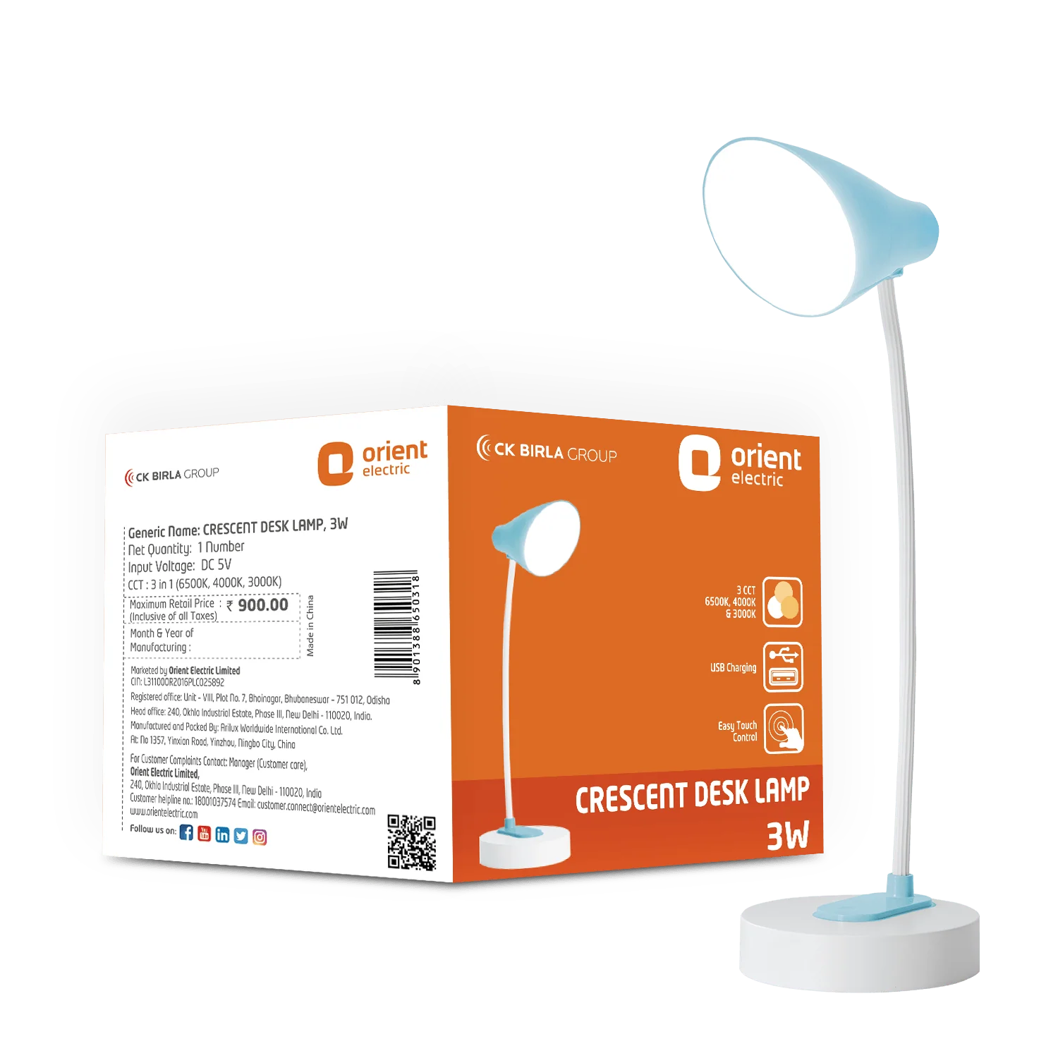Orient Crescent Emergency LED Desk Lamp · 3 W