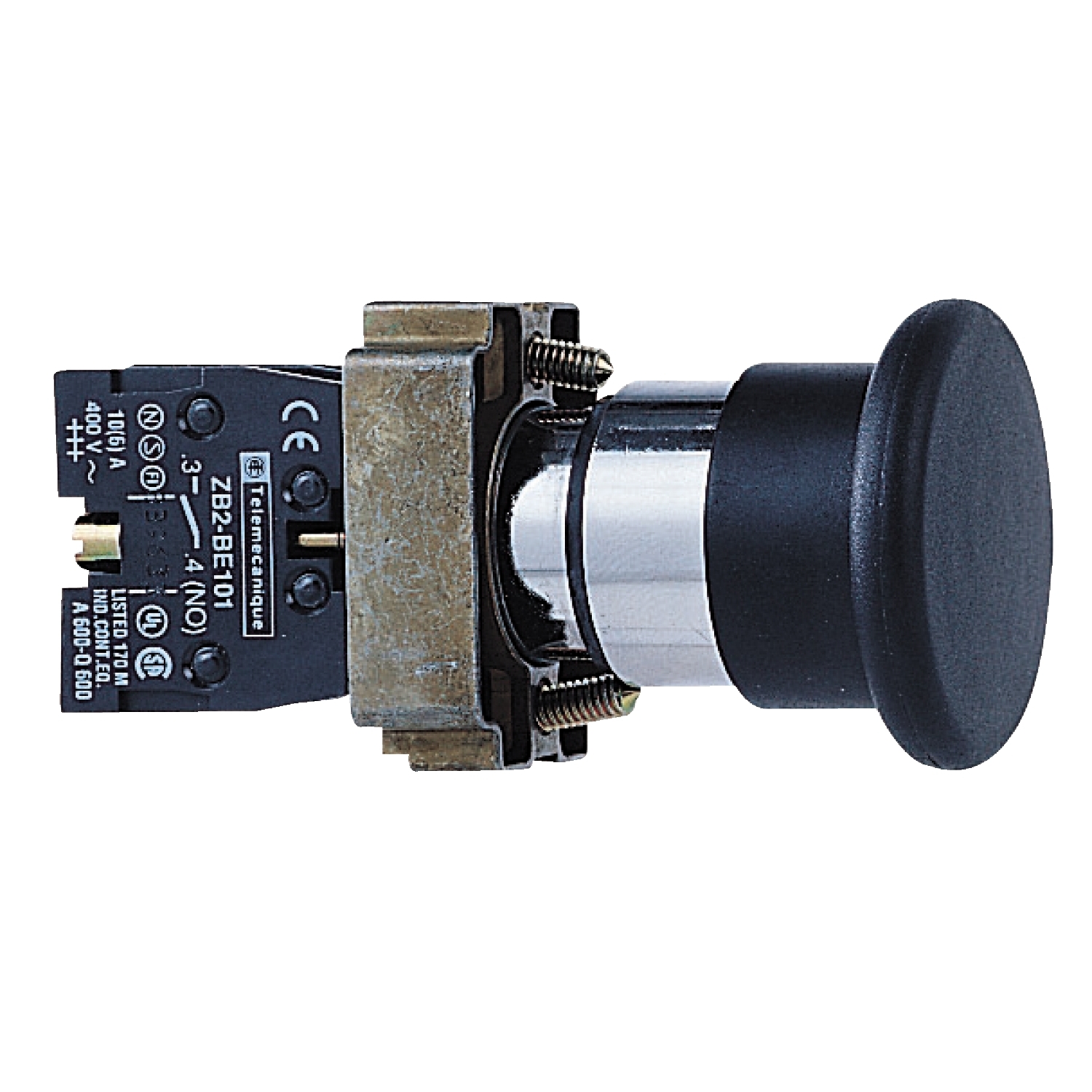 Schneider Harmony XB2 Push Button · 22 mm · 1 NO · Black · IP65 · XB2BC21C