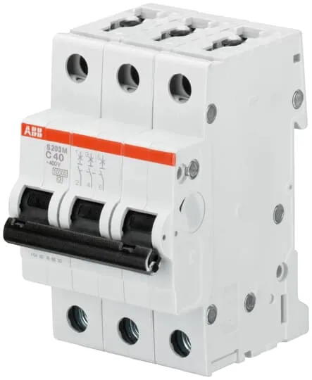 ABB S200M MCB · 3P (TP) · 10 A · D curve · 10 kA