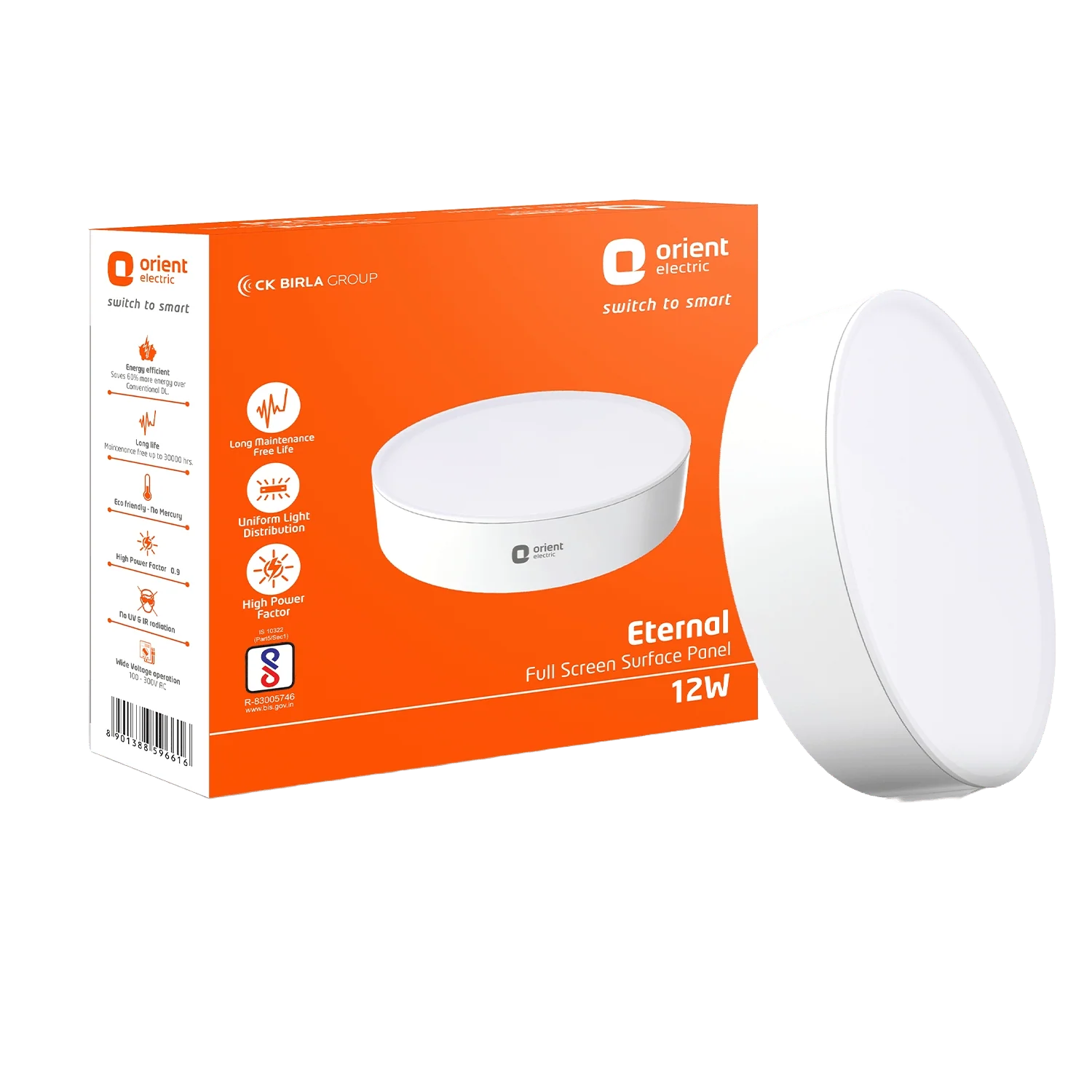Orient Rimless LED Surface Panel Light · 12 W · Cool White
