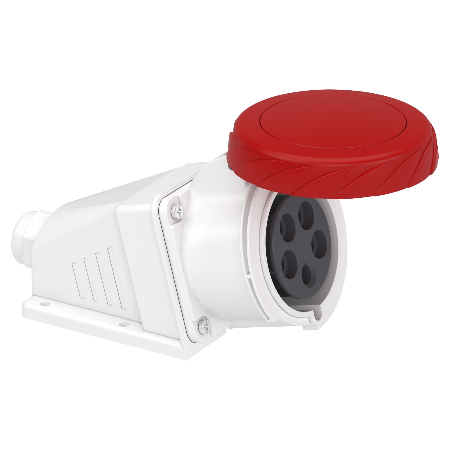 Schneider Mureva Industrial Socket · 32 A · 3P+N+E · 380 to 415 V · IP67 · Grey (RAL 7035) · PKF32W735