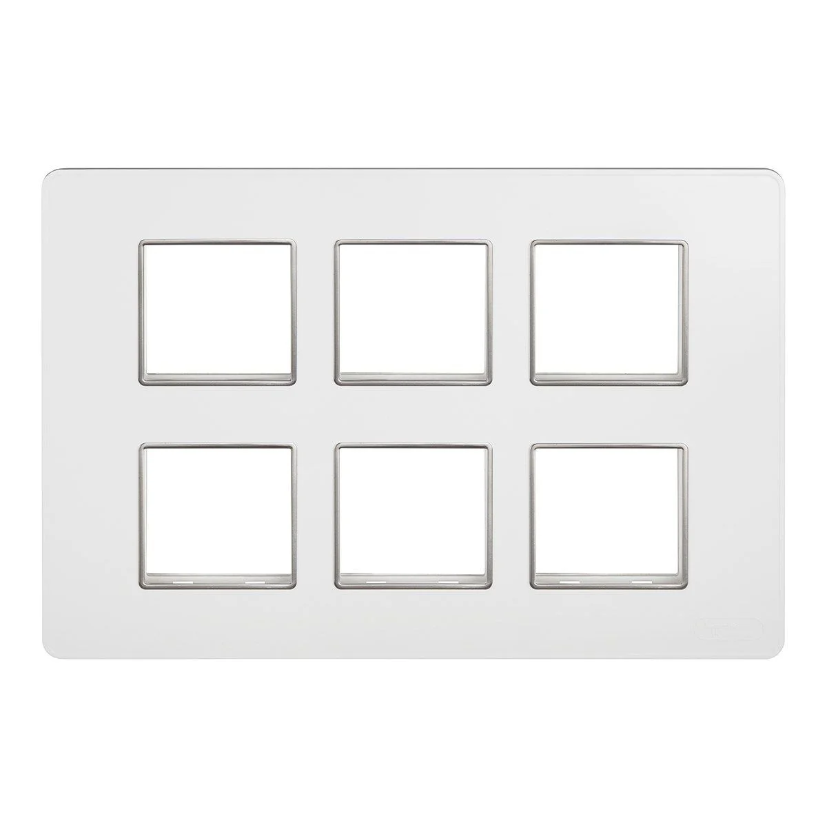 Lauritz Knudsen enGem Cover Plate · 12 M · with Chrome Bezel Finish · White