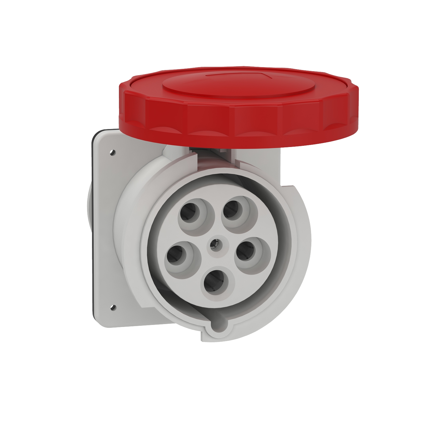 Schneider Mureva Industrial Socket · 125 A · 3P+N+E · 380 to 415 V · IP67 · Grey (RAL 7035) · 81695