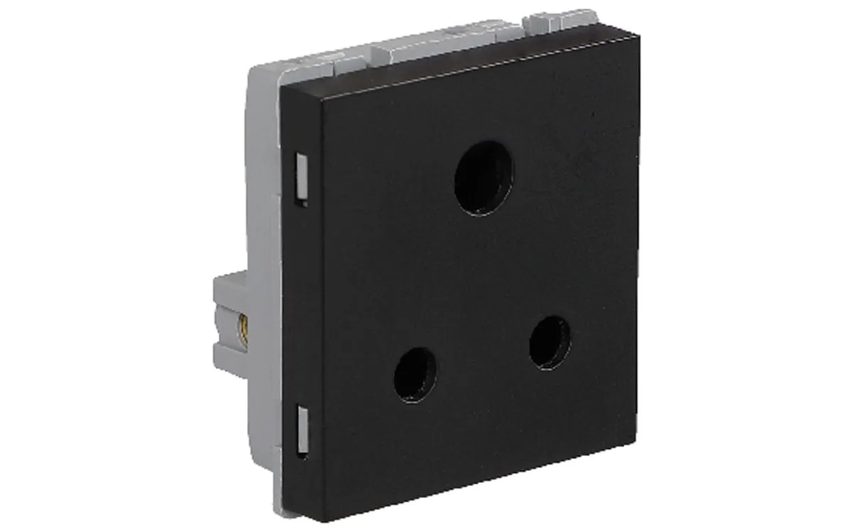 Havells 6 A 3 Pin Socket Soot Black REO Elegant Bold