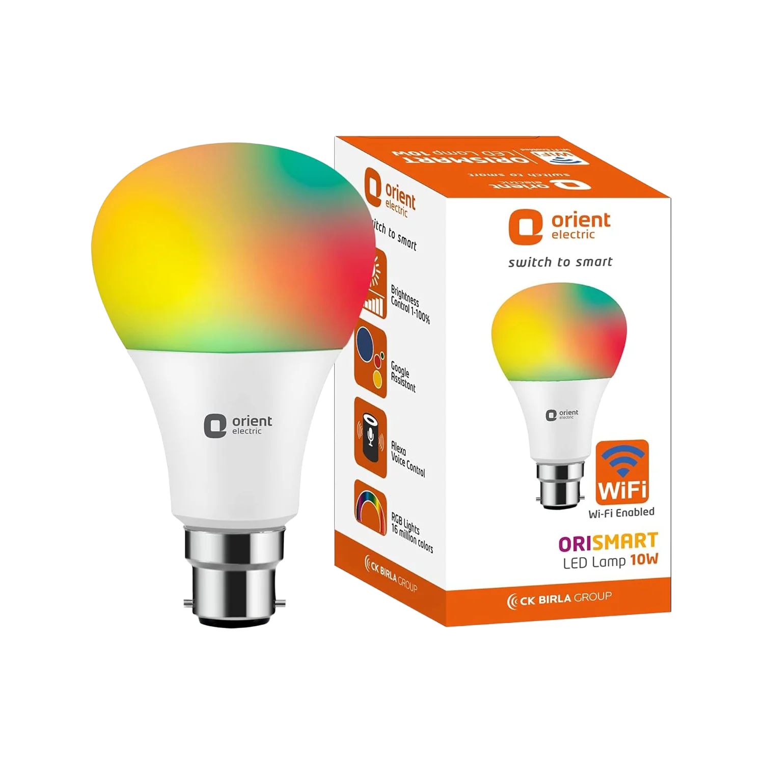 Orient Orismart WiFi Enabled 16 Million Colours LED Bulb · 10 W