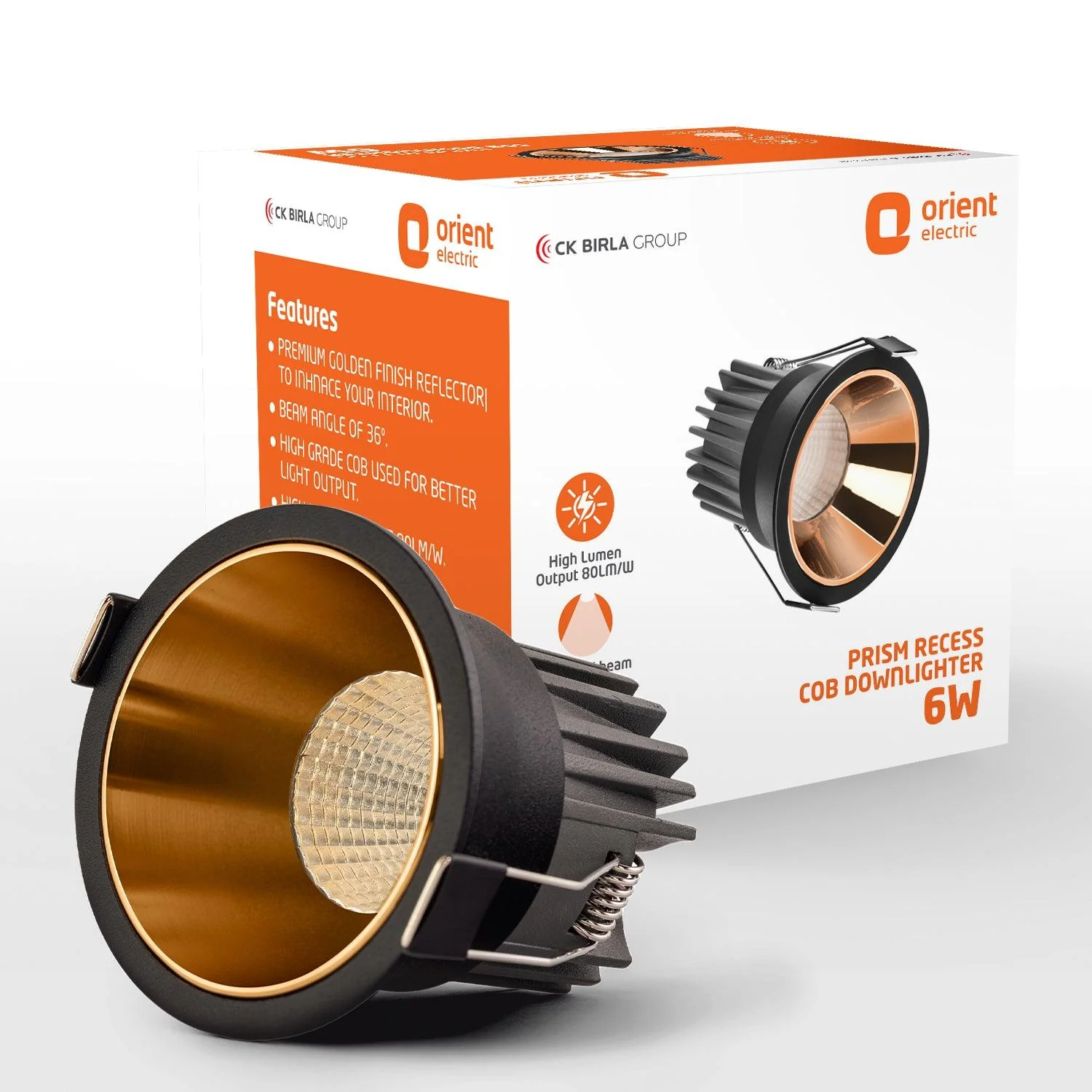 Orient Prism Recess COB LED Downlighter · 6 W · Natural White