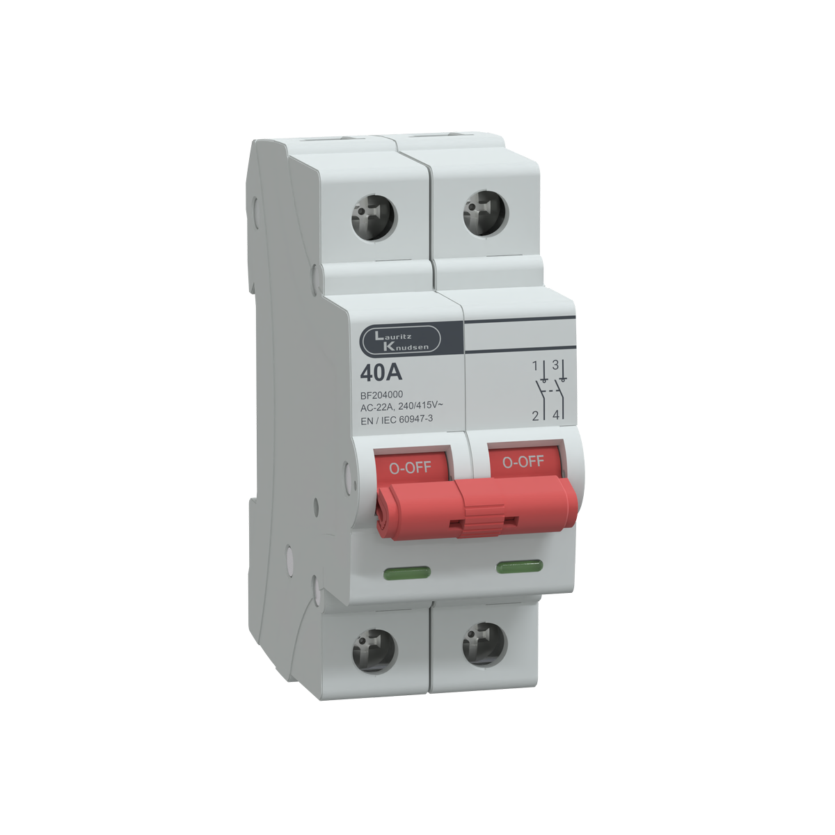 Lauritz Knudsen Exora Isolator · 2P (DP) · 40 A · 240 V AC