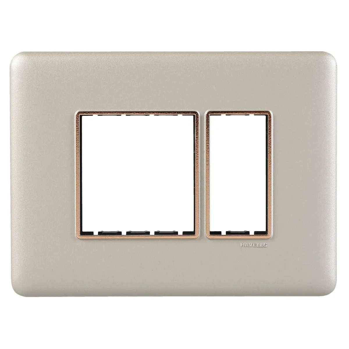 Havells Adiva 3 M Combined Plate Rose Bezel · Champagne Gold