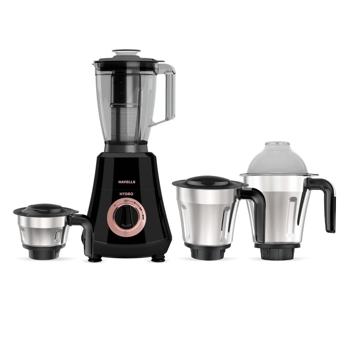 Havells Hydro Plus Mixer Grinder · 1000 W · 1.75 L · 4 Jar · Black & Champagne Gold