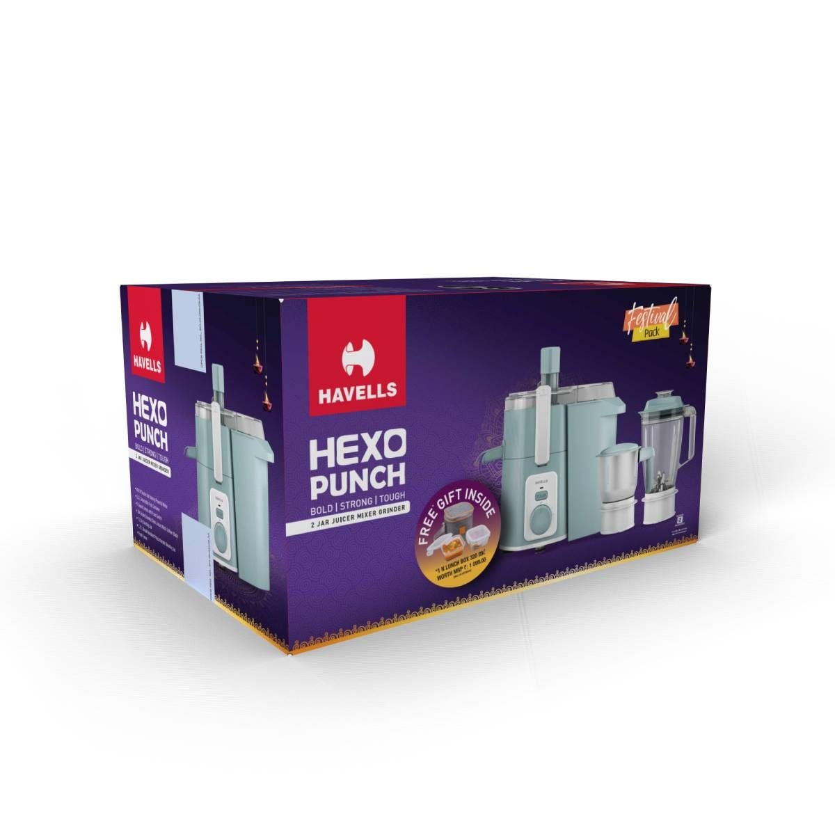 Havells Hexo Punch Juicer Mixer Grinder · 900 W · 1.75 L · Light Blue