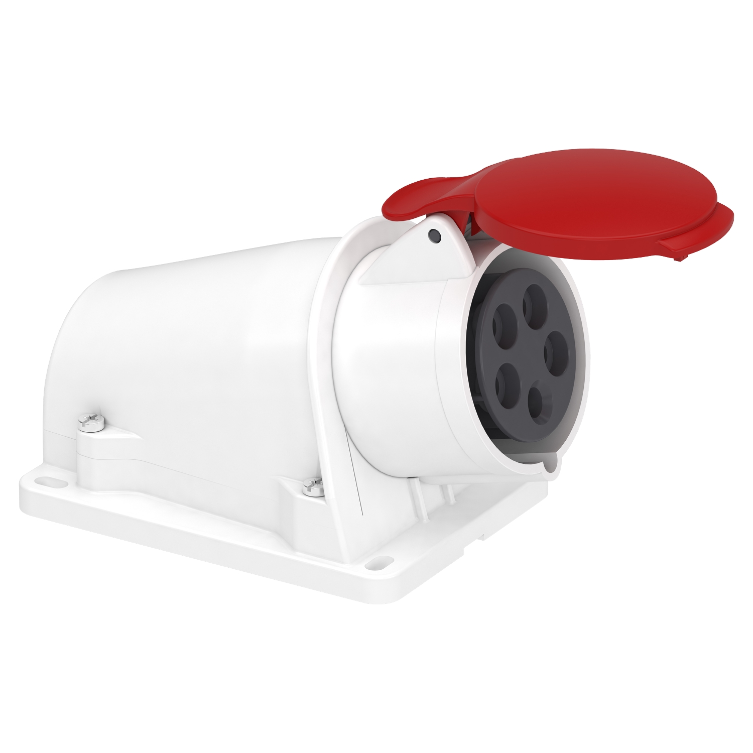 Schneider Mureva Industrial Socket · 16 A · 3P+N+E · 380 to 415 V · IP44 · Grey (RAL 7035) · PKF16W435