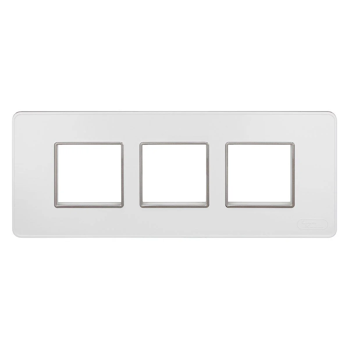 Lauritz Knudsen enGem Cover Plate · 6 M · with Chrome Bezel Finish · White