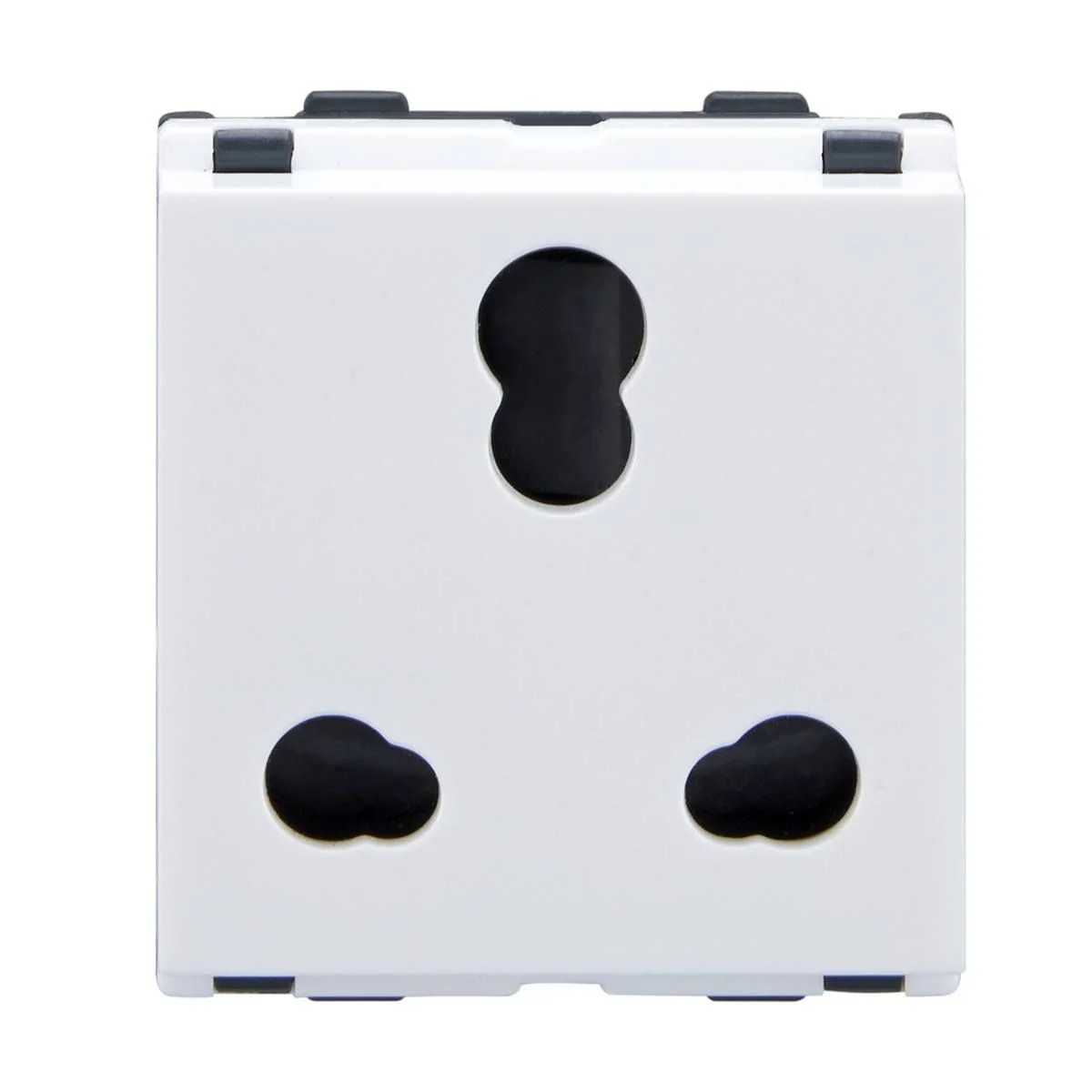 Lauritz Knudsen englaze Power Combi Socket · 6 A/16A · 3 Pin · 2 M · with Safety Shutter · White