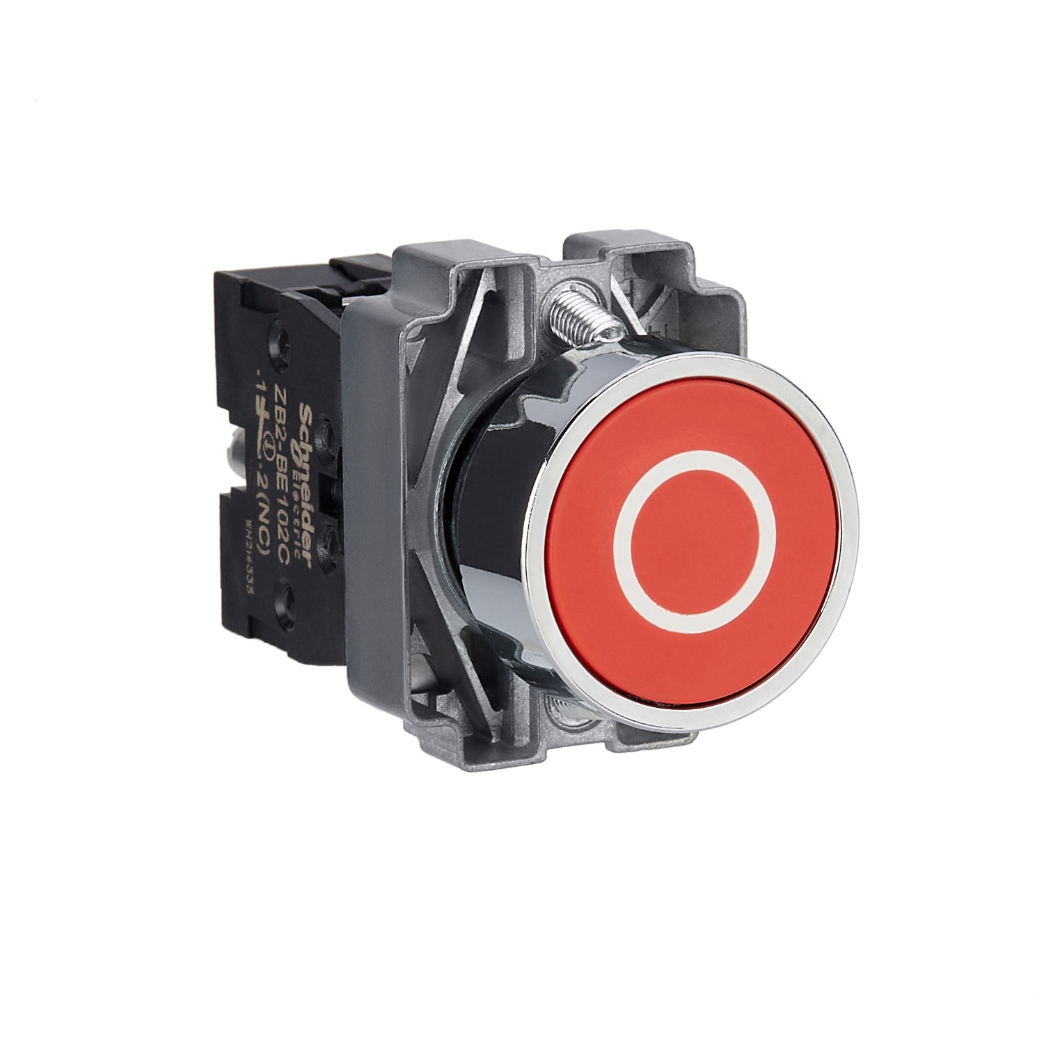 Schneider Harmony XB2 Push Button · 22 mm · 1 NC · Red · IP65 · XB2BA4322C
