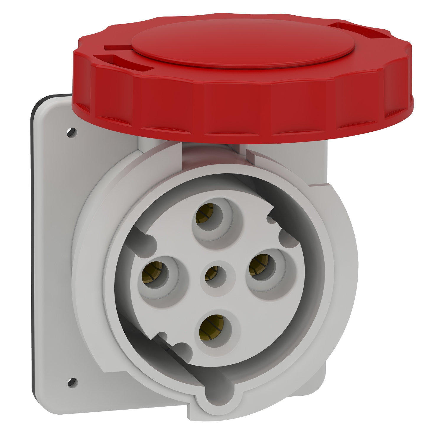 Schneider Mureva Industrial Socket · 63 A · 3P+E · 380 to 415 V · IP67 · Grey (RAL 7035) · 81682
