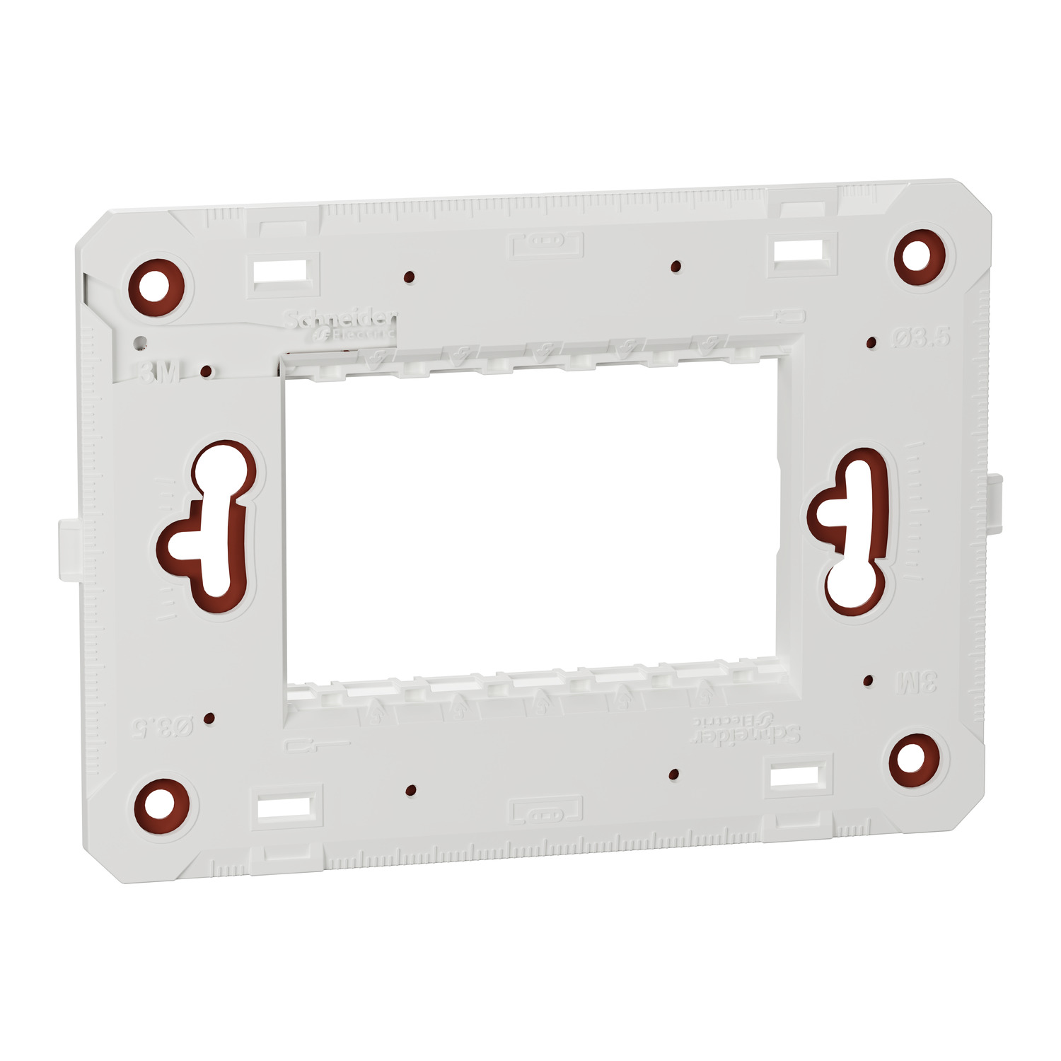 Schneider Unica Pure Fixing Frame · 1 gang · 3 modules