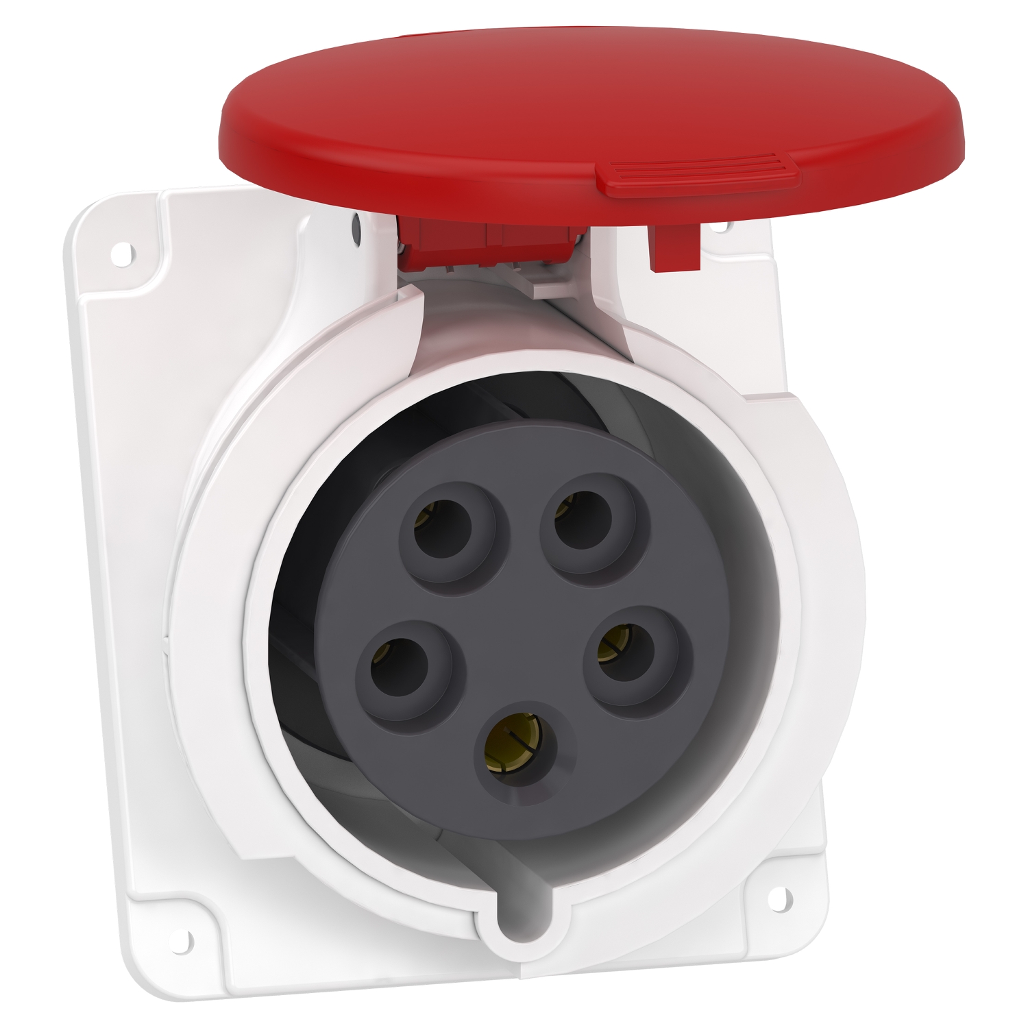 Schneider Mureva Industrial Socket · 32 A · 3P+N+E · 380 to 415 V · IP44 · Grey (RAL 7035) · PKF32F435
