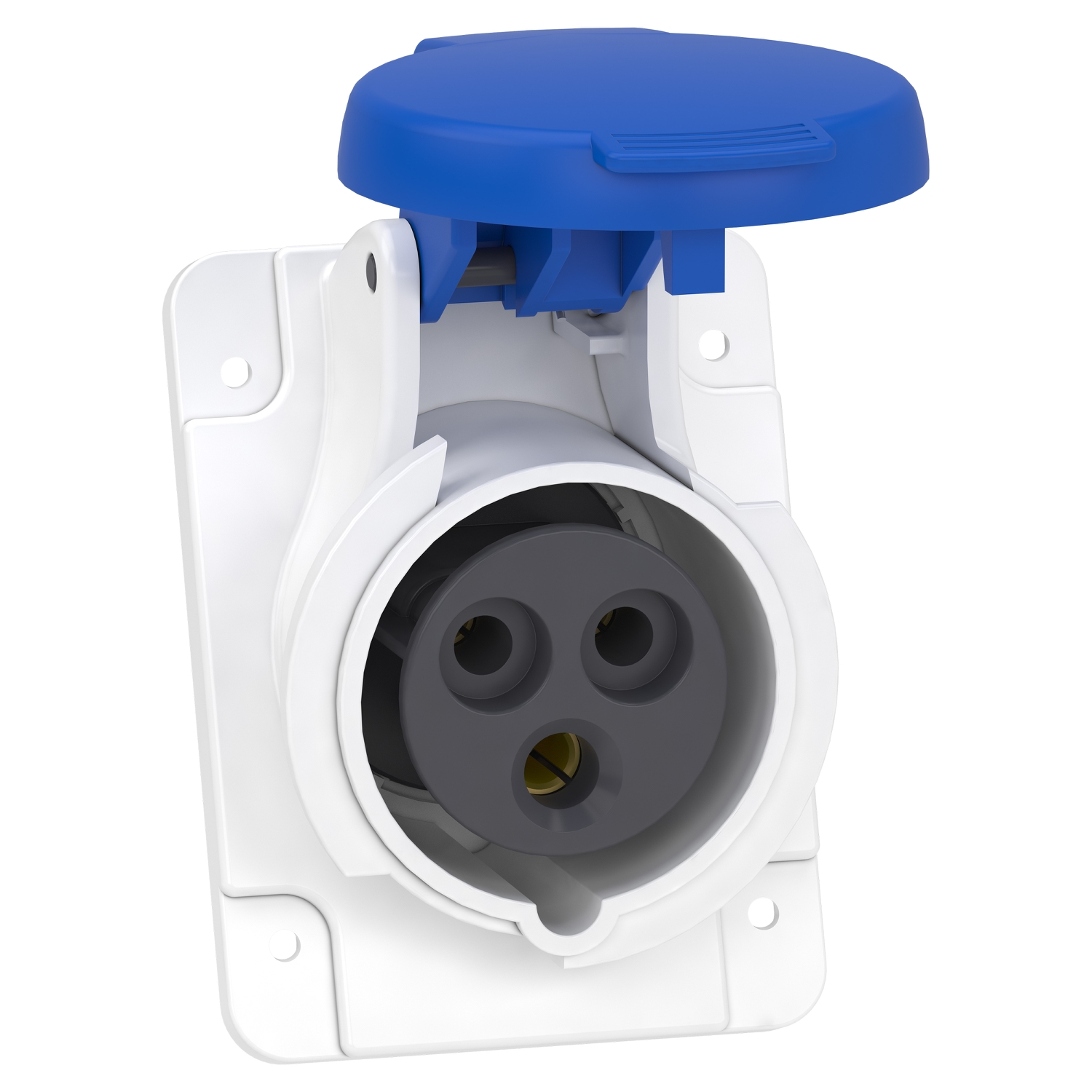 Schneider Mureva Industrial Socket · 16 A · 2P+E · 200 to 250 V · IP44 · Grey (RAL 7035) · PKF16F423