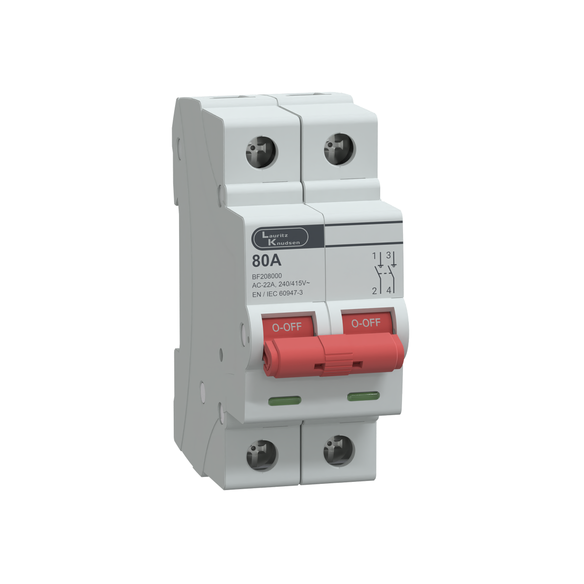 Lauritz Knudsen Exora Isolator · 2P (DP) · 80 A · 240 V AC
