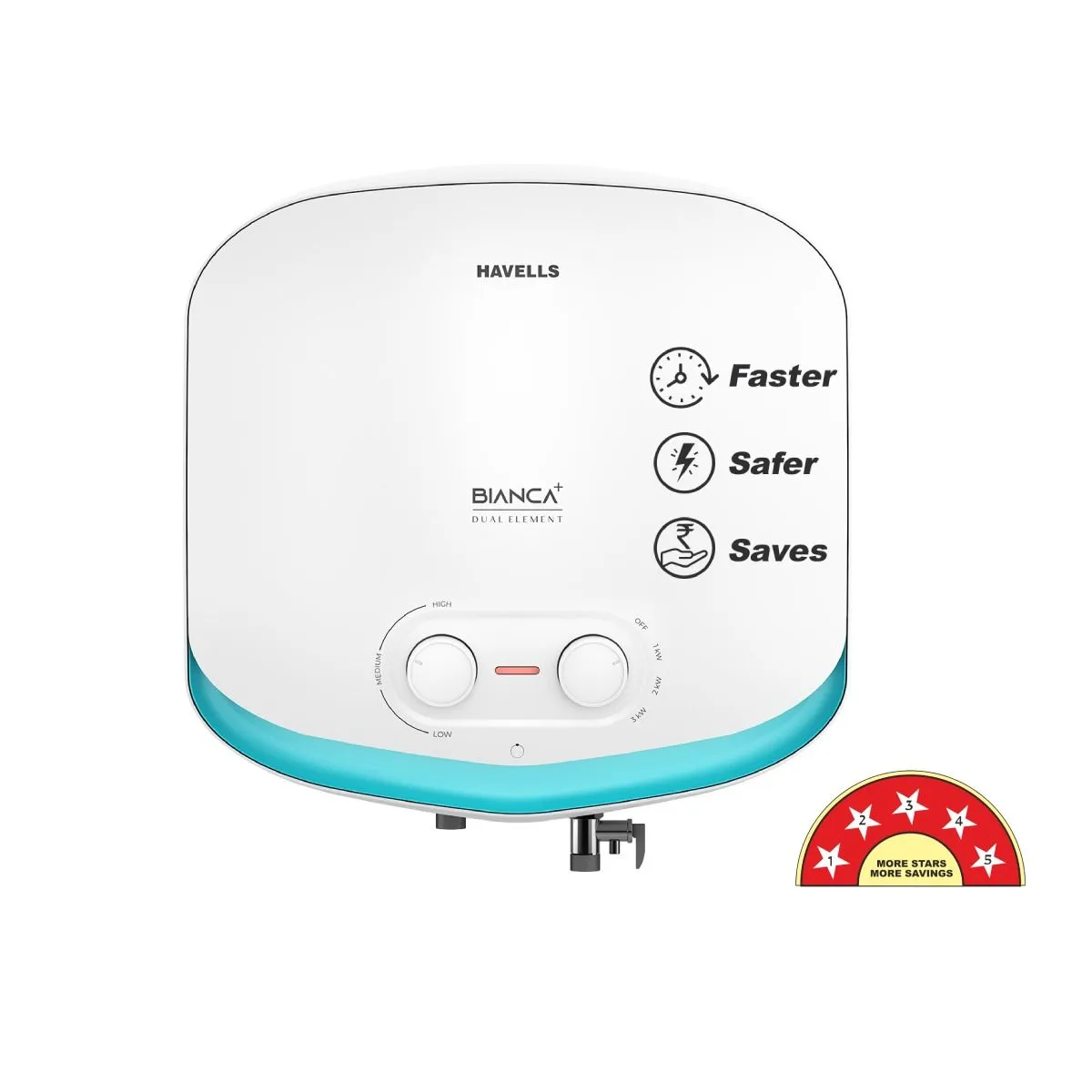 Havells Bianca+ Convertible Storage Water Heater (Geyser) · 15 L