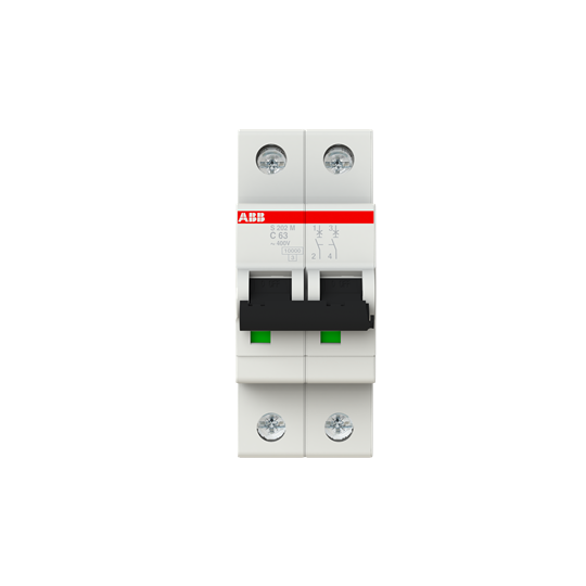 ABB S200M MCB · 2P (DP) · 63 A · C curve · 10 kA