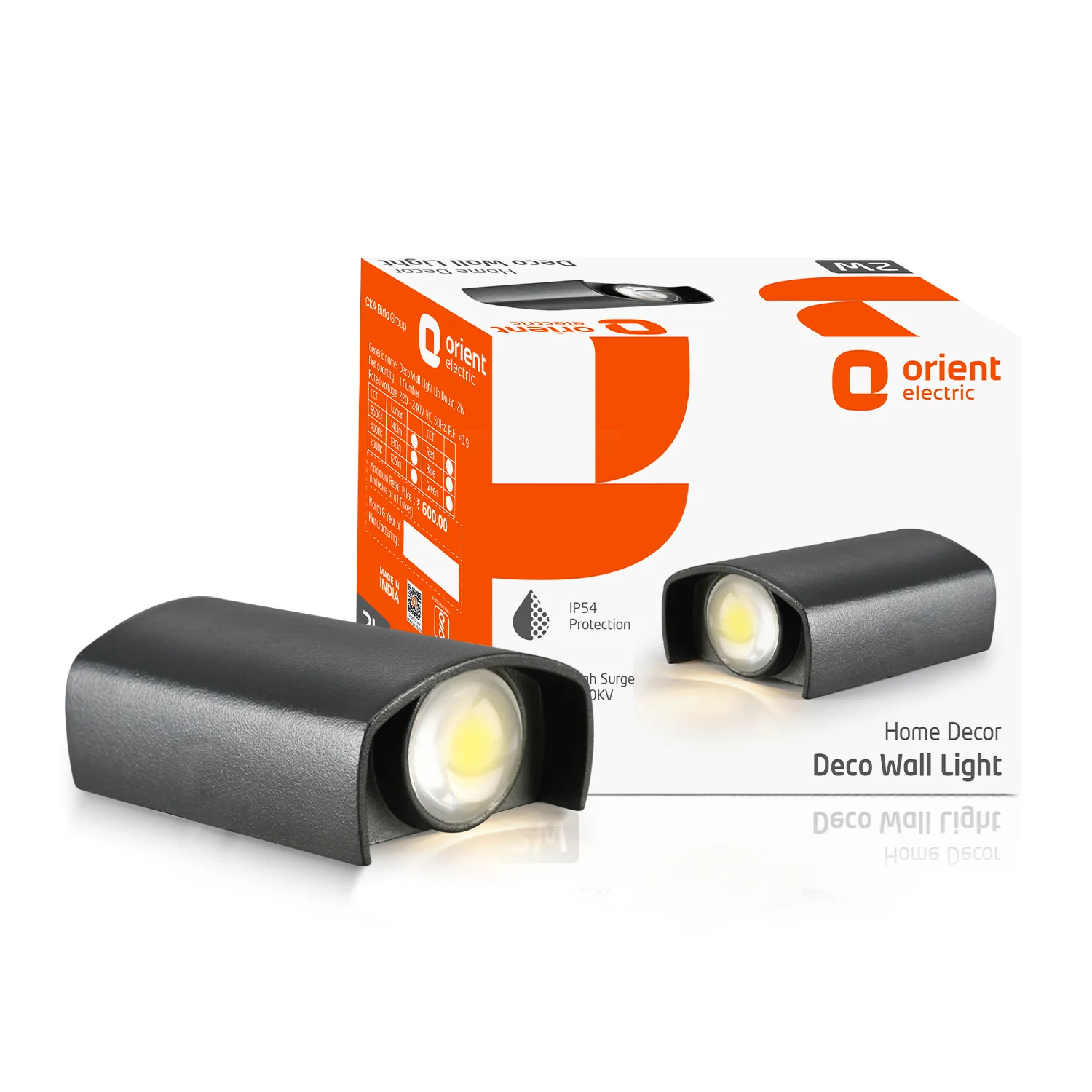 Orient 2 W 2 Way Deco Wall Lights · Warm White