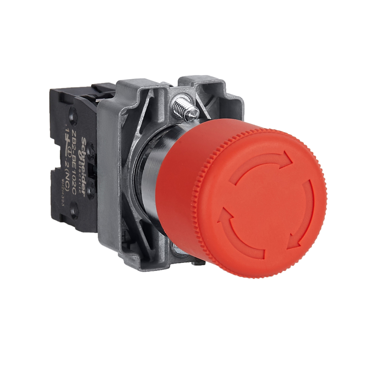 Schneider Harmony XB2 Push Button · 22 mm · 1 NC · Red · IP65 · XB2BS442C