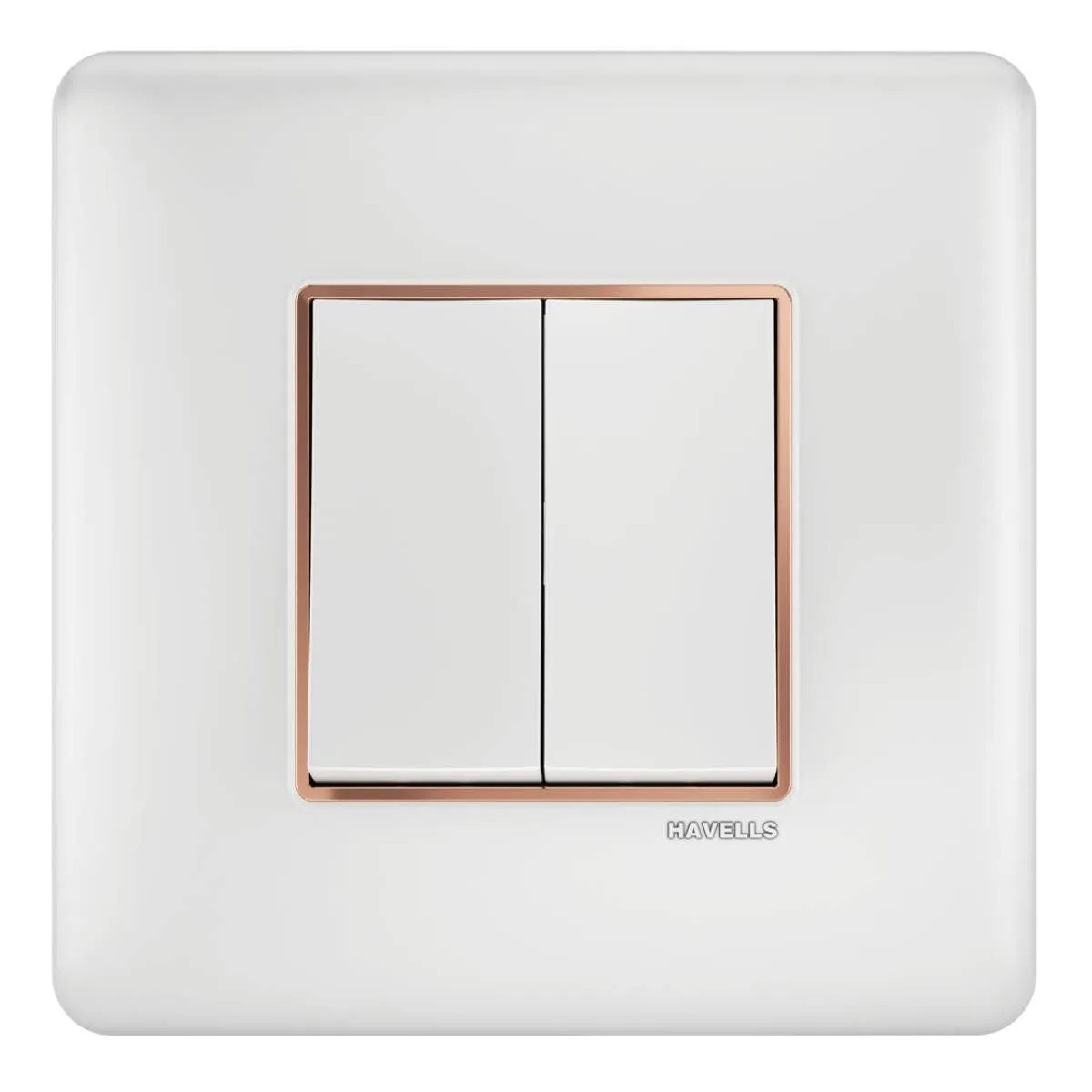 Havells Adiva 2 M Combined Plate Rose Gold Bezel · White