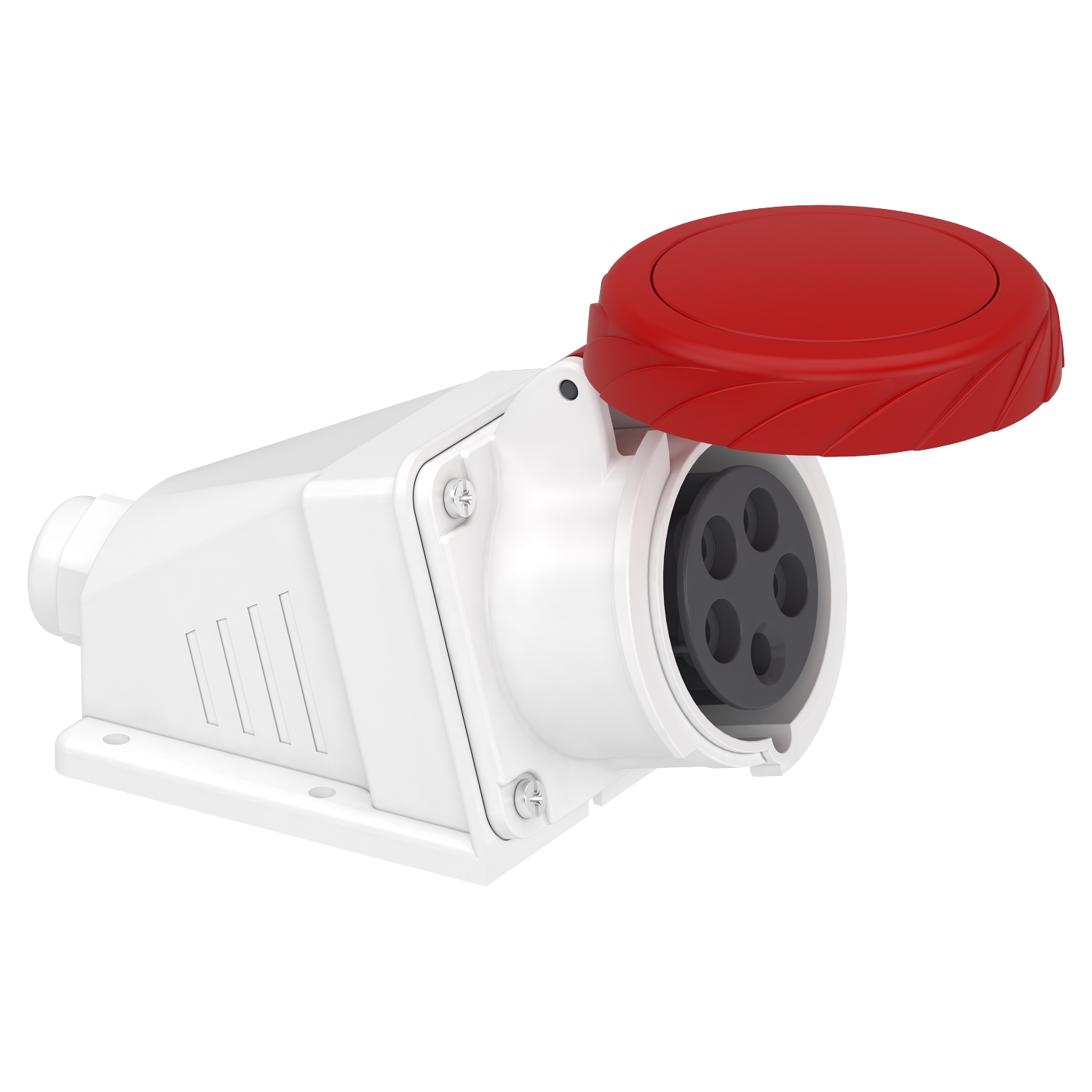 Schneider Mureva Industrial Socket · 16 A · 3P+N+E · 380 to 415 V · IP67 · Grey (RAL 7035) · PKF16W735