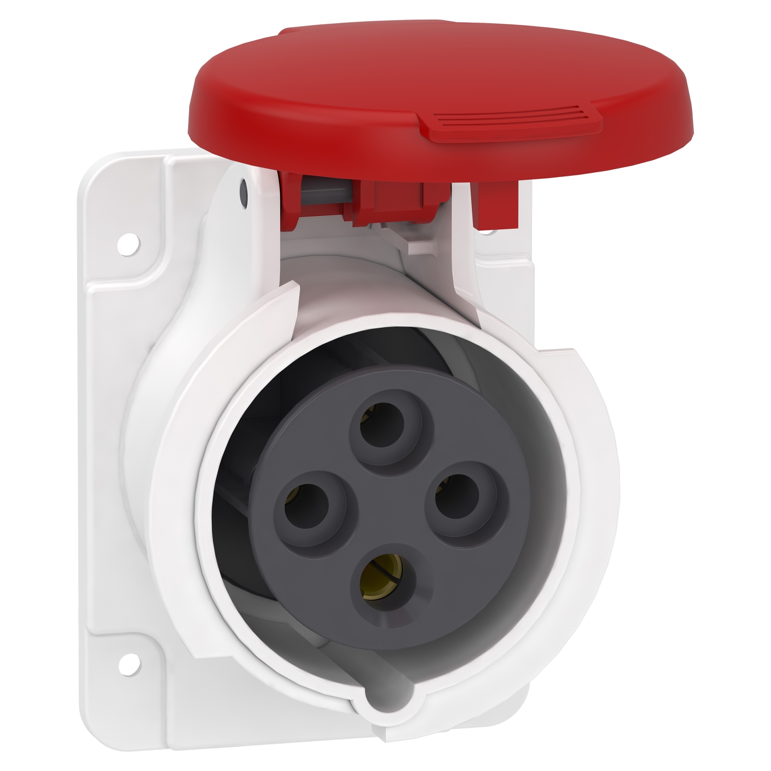 Schneider Mureva Industrial Socket · 16 A · 3P+E · 380 to 415 V · IP44 · Grey (RAL 7035) · PKF16G434