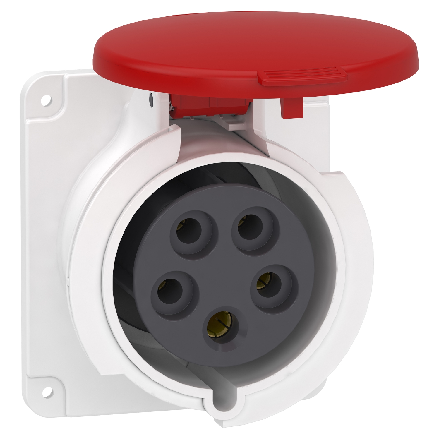 Schneider Mureva Industrial Socket · 32 A · 3P+N+E · 380 to 415 V · IP44 · Grey (RAL 7035) · PKF32G435