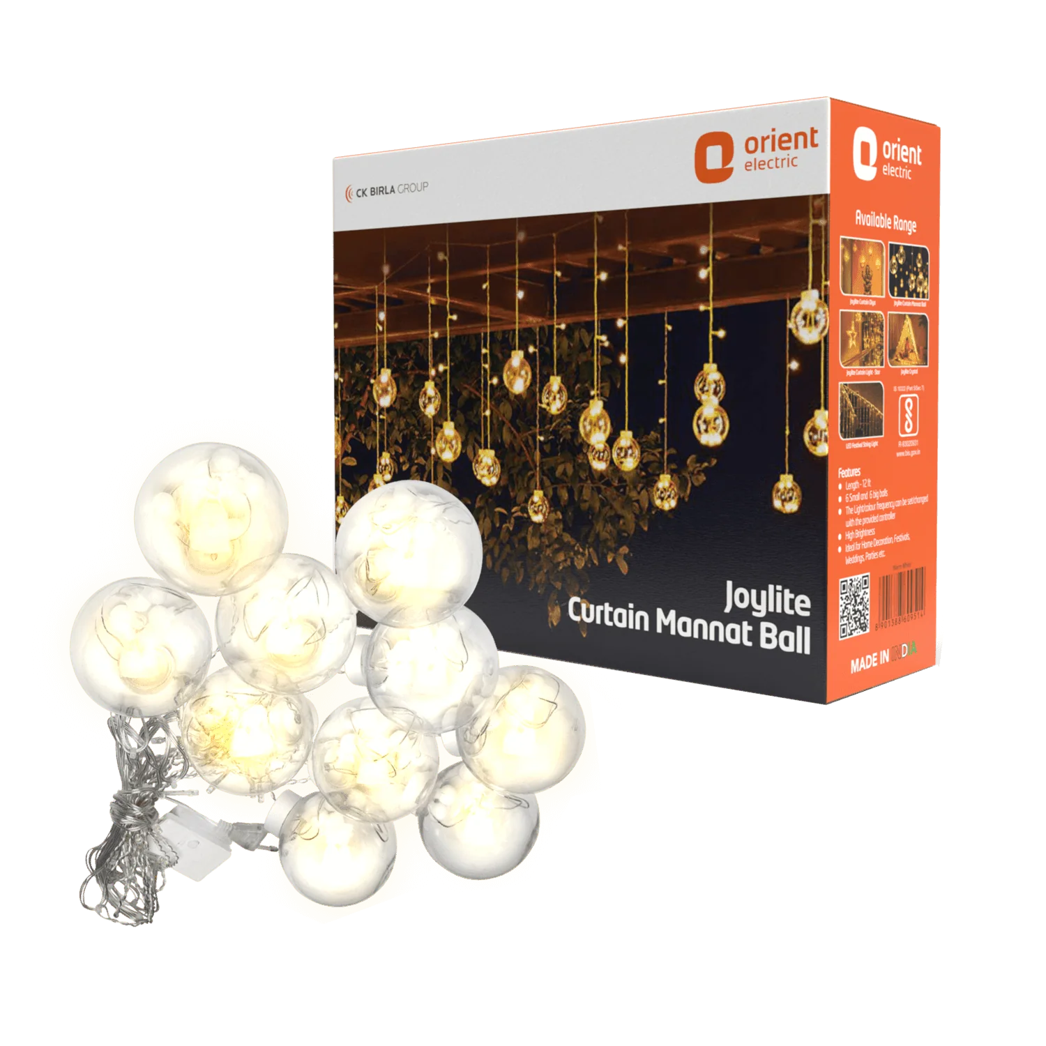 Orient Joylite Mannat Ball LED Curtain Light for Home · Warm White