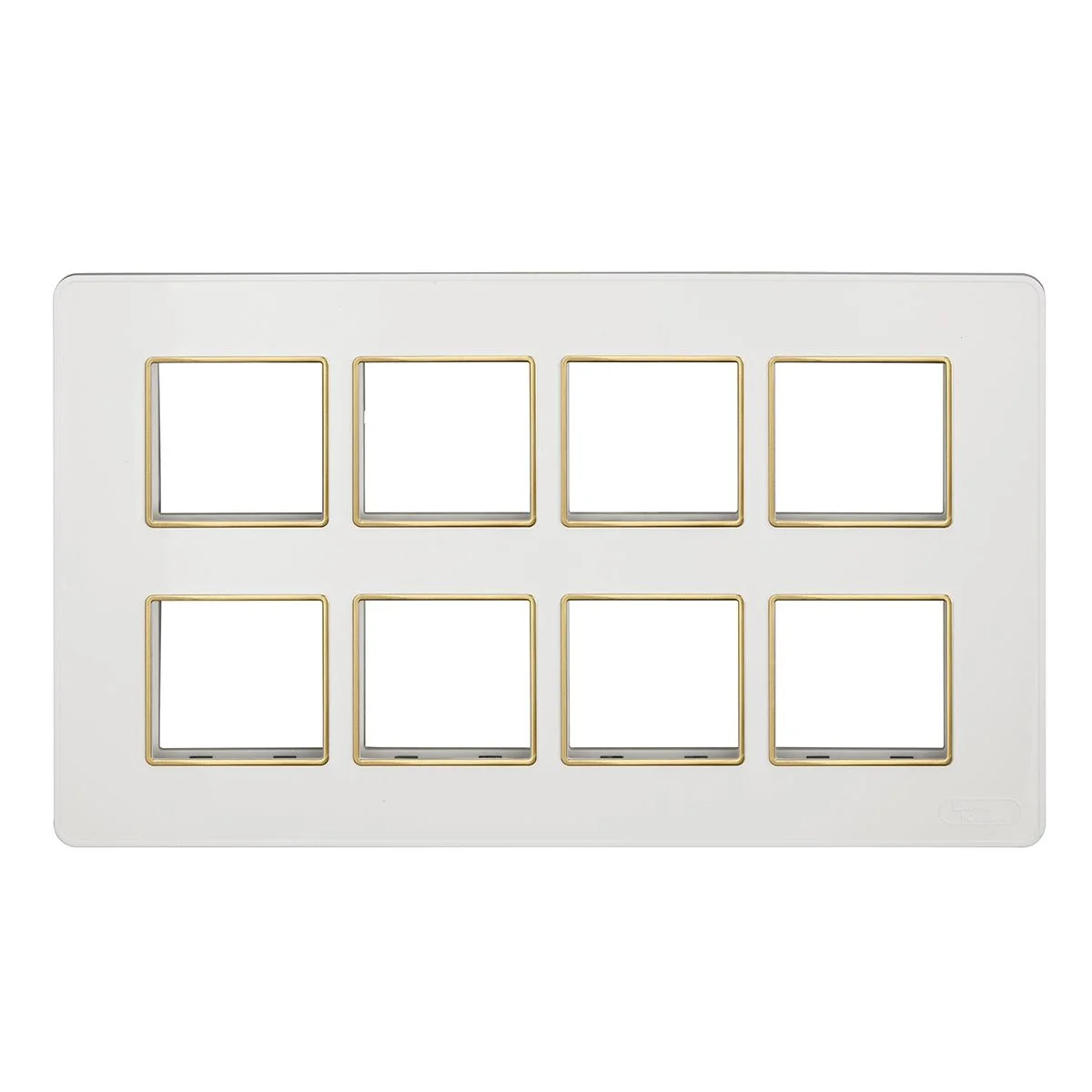 Lauritz Knudsen enGem Cover Plate · 16 M · with Golden Bezel Finish · White