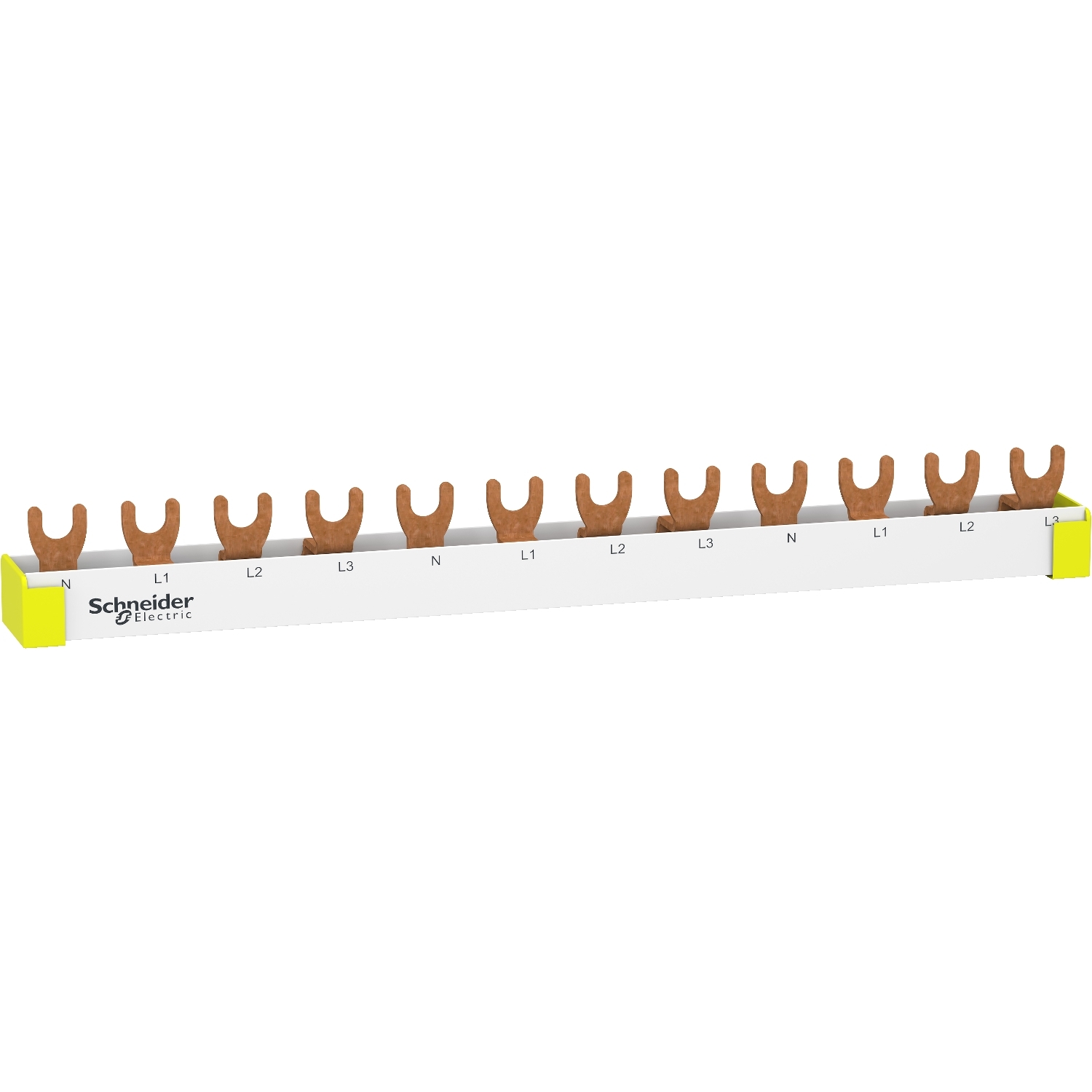 Schneider Resi9 Comb Busbar · 3L+N · 18 mm pitch · 12 modules · 63 A