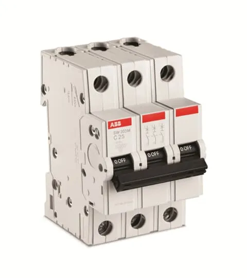 ABB SW203M-C32 Miniature Circuit Breaker C-Char.,10 kA,32 A,3P