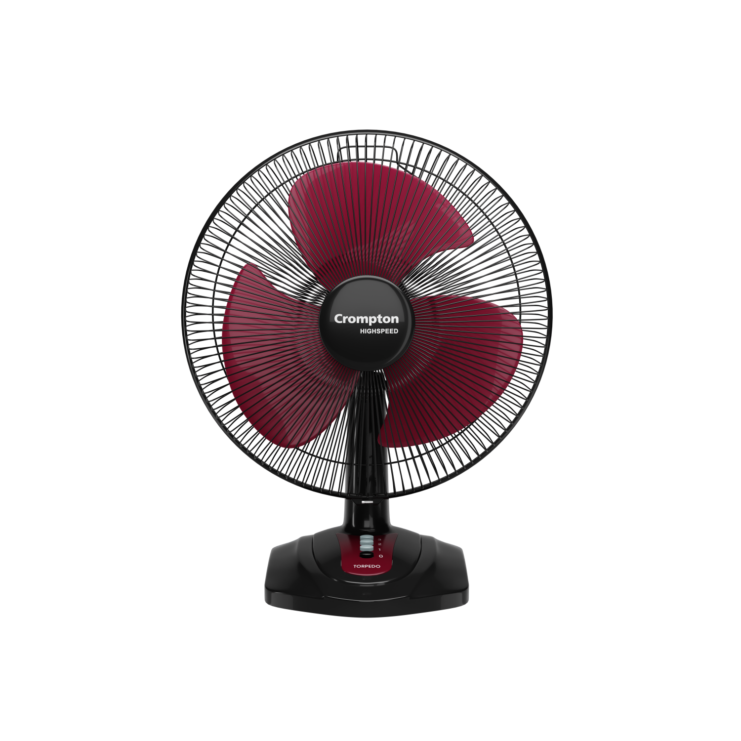 Crompton Highspeed Torpedo Table Fan · Black Red