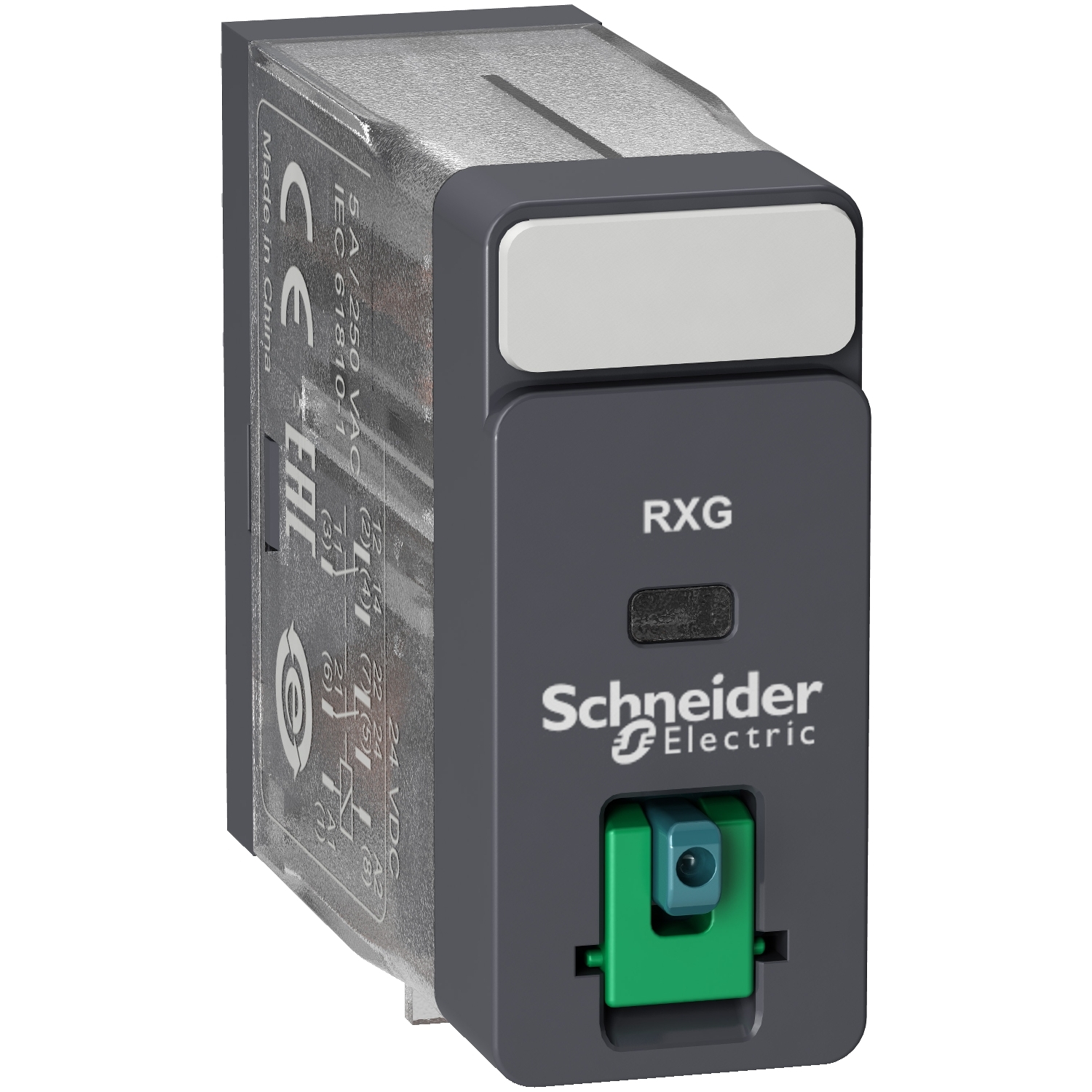 Schneider Harmony Plug-in Relay · 2 C/O · 5 A · 24 V DC coil · IP40 · RXG21BD