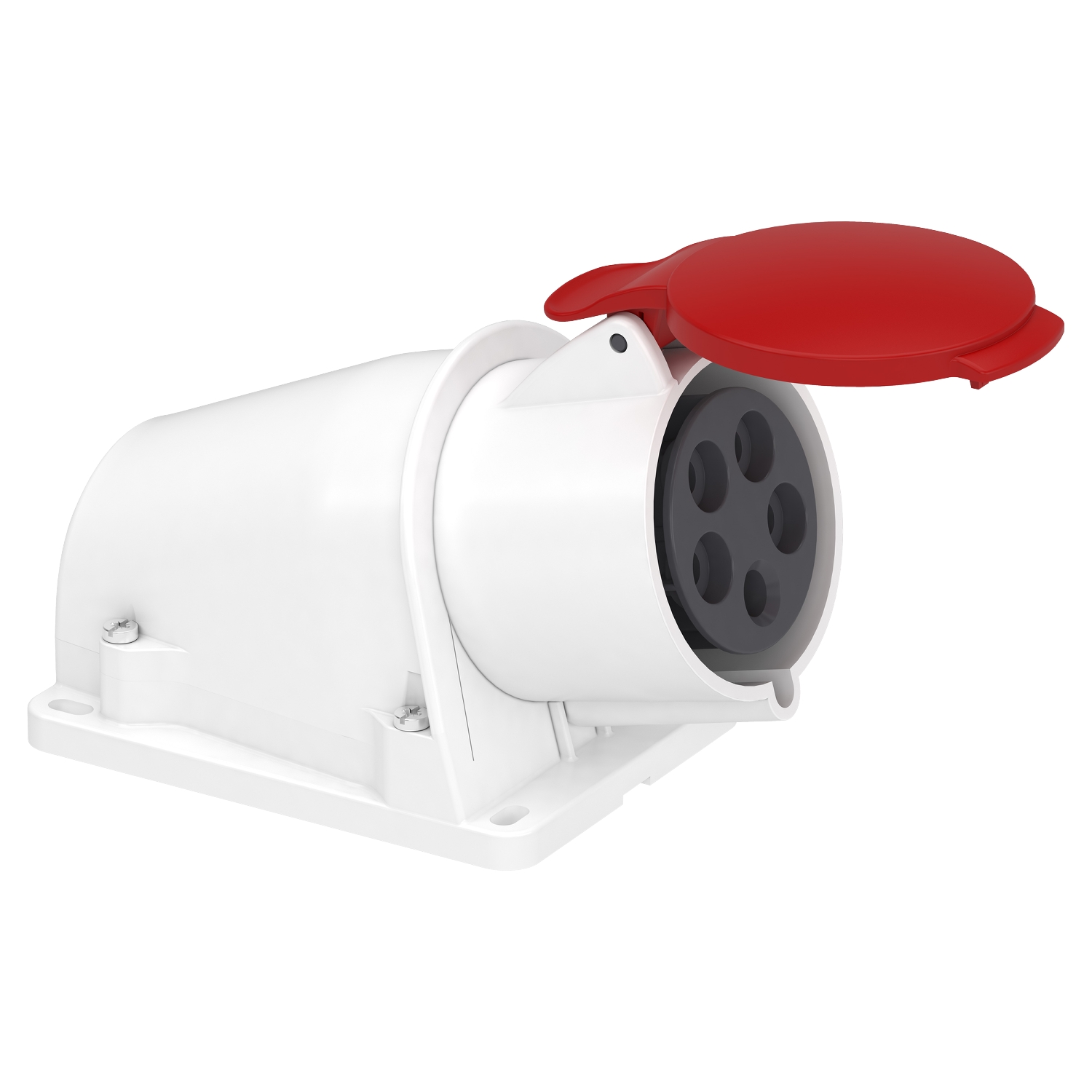 Schneider Mureva Industrial Socket · 32 A · 3P+N+E · 380 to 415 V · IP44 · Grey (RAL 7035) · PKF32W435