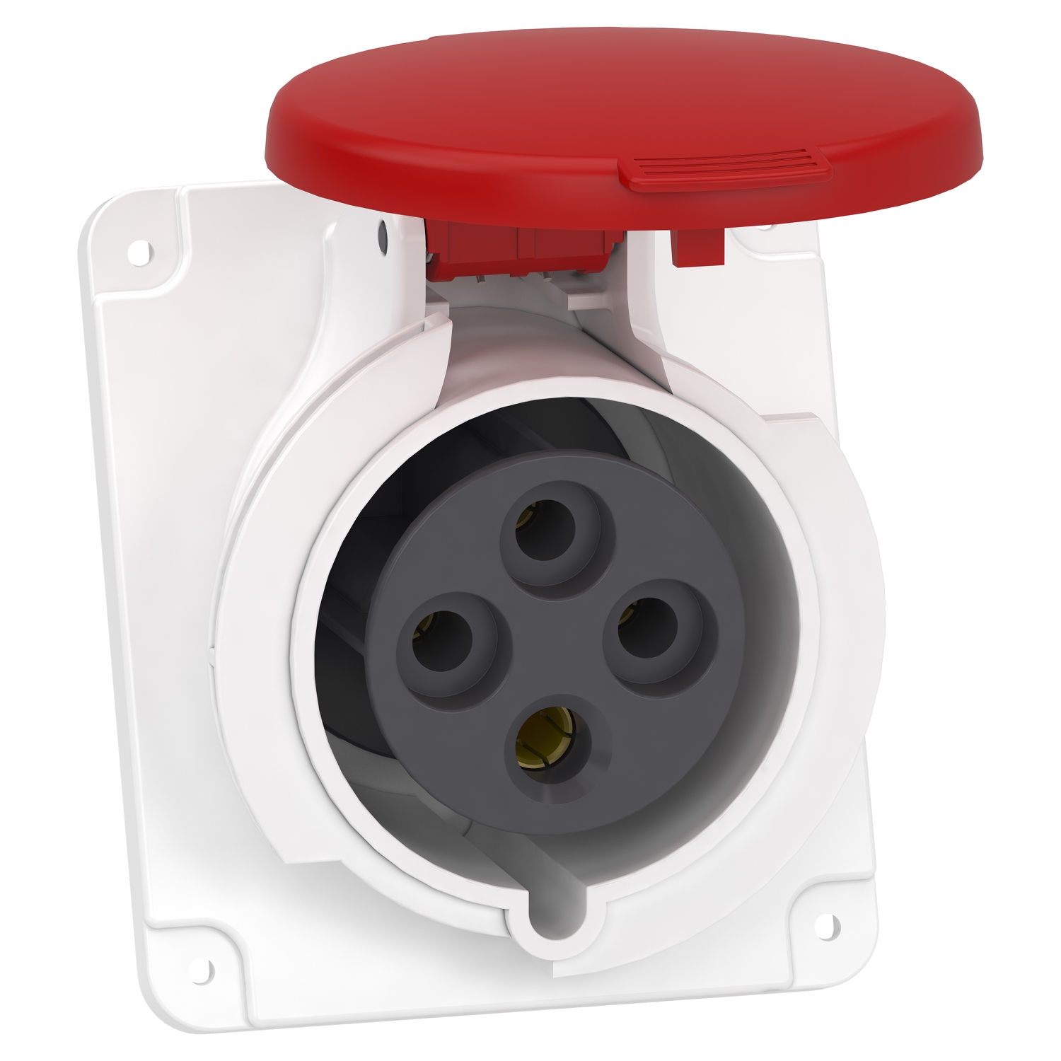 Schneider Mureva Industrial Socket · 32 A · 3P+E · 380 to 415 V · IP44 · Grey (RAL 7035) · PKF32F434