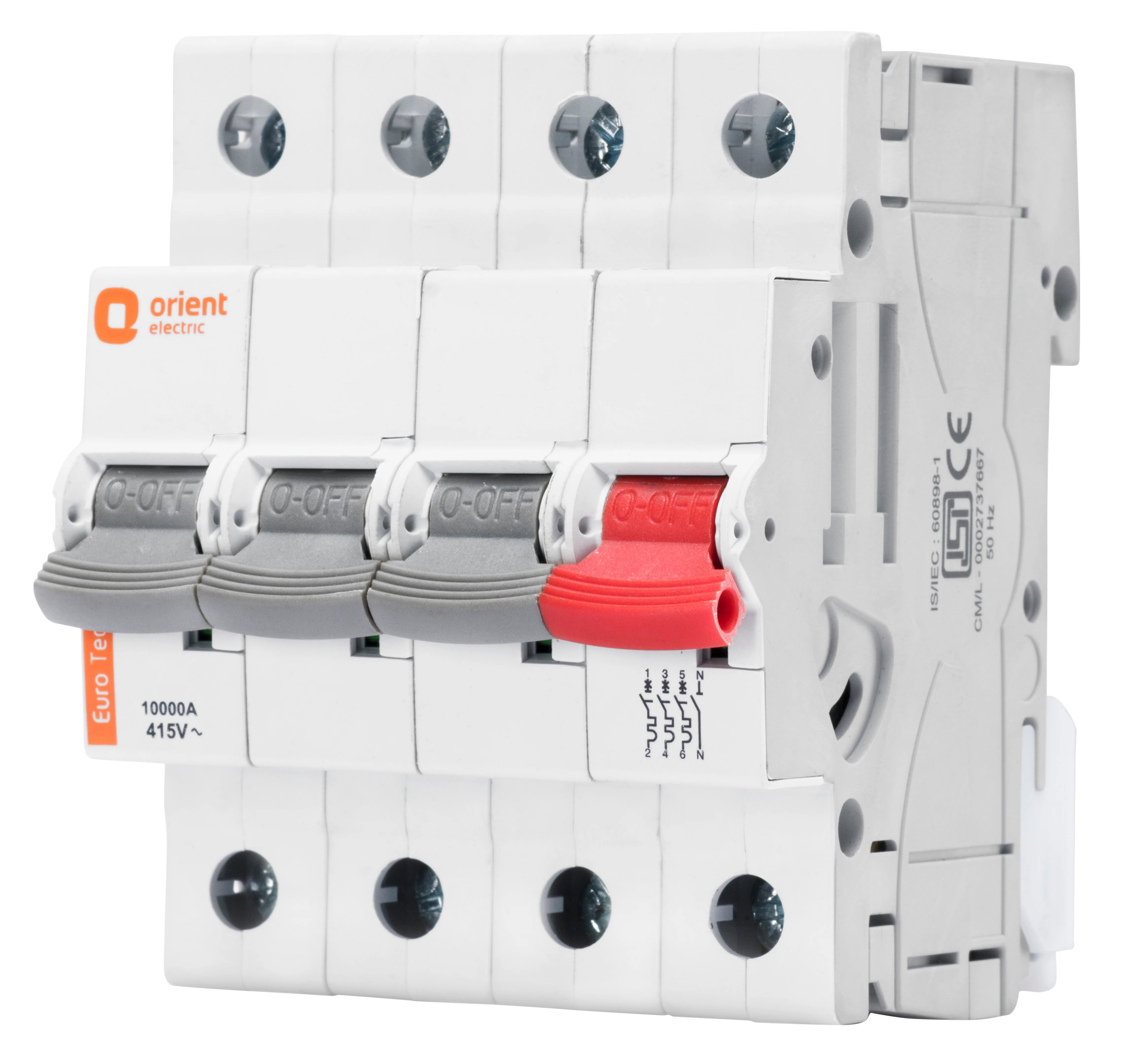 Orient Eurotech MCB Triple Pole with Neutral · Curve C · 16 A