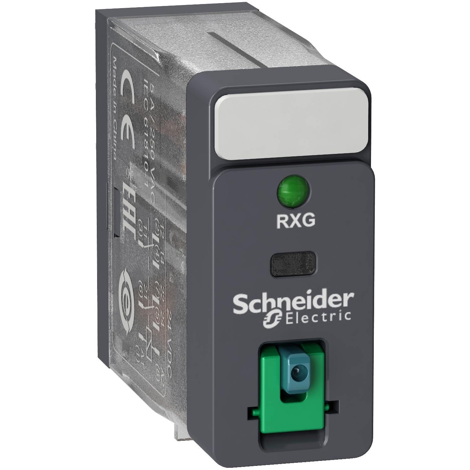 Schneider Harmony Plug-in Relay · 2 C/O · 5 A · 24 V DC coil · IP40 · RXG22BD