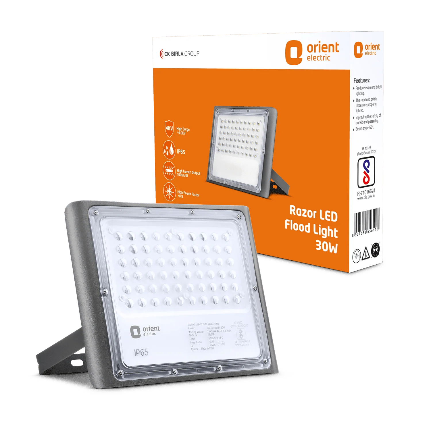 Orient Razor LED Flood Light · IP-65 Weather Resistant · High Voltage Protection · Cool White · 30 W